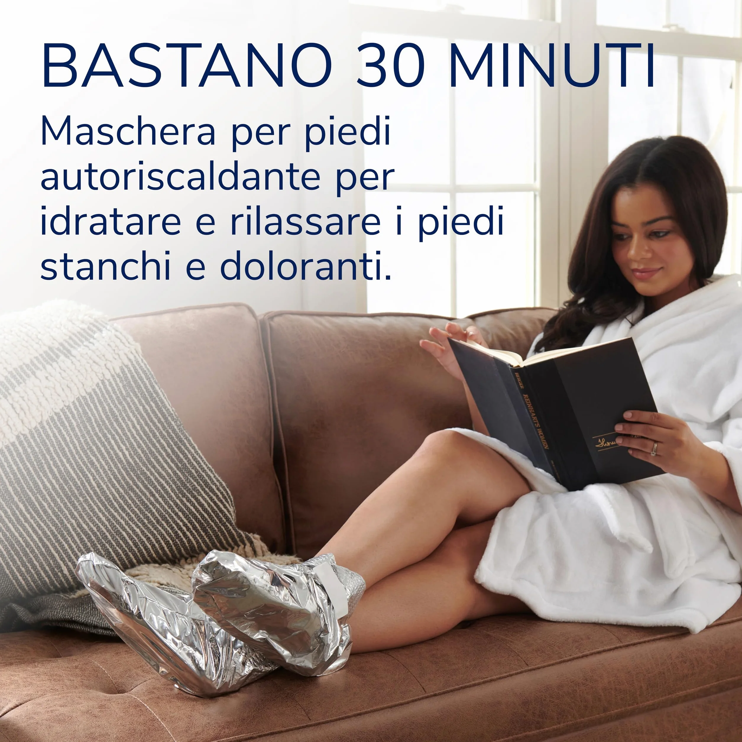 Dr. Scholl's Maschera Piedi Lenitiva Rivitalizzante Idratante con Sale di Epsom, Mentolo, Burro di Karité e Lavanda