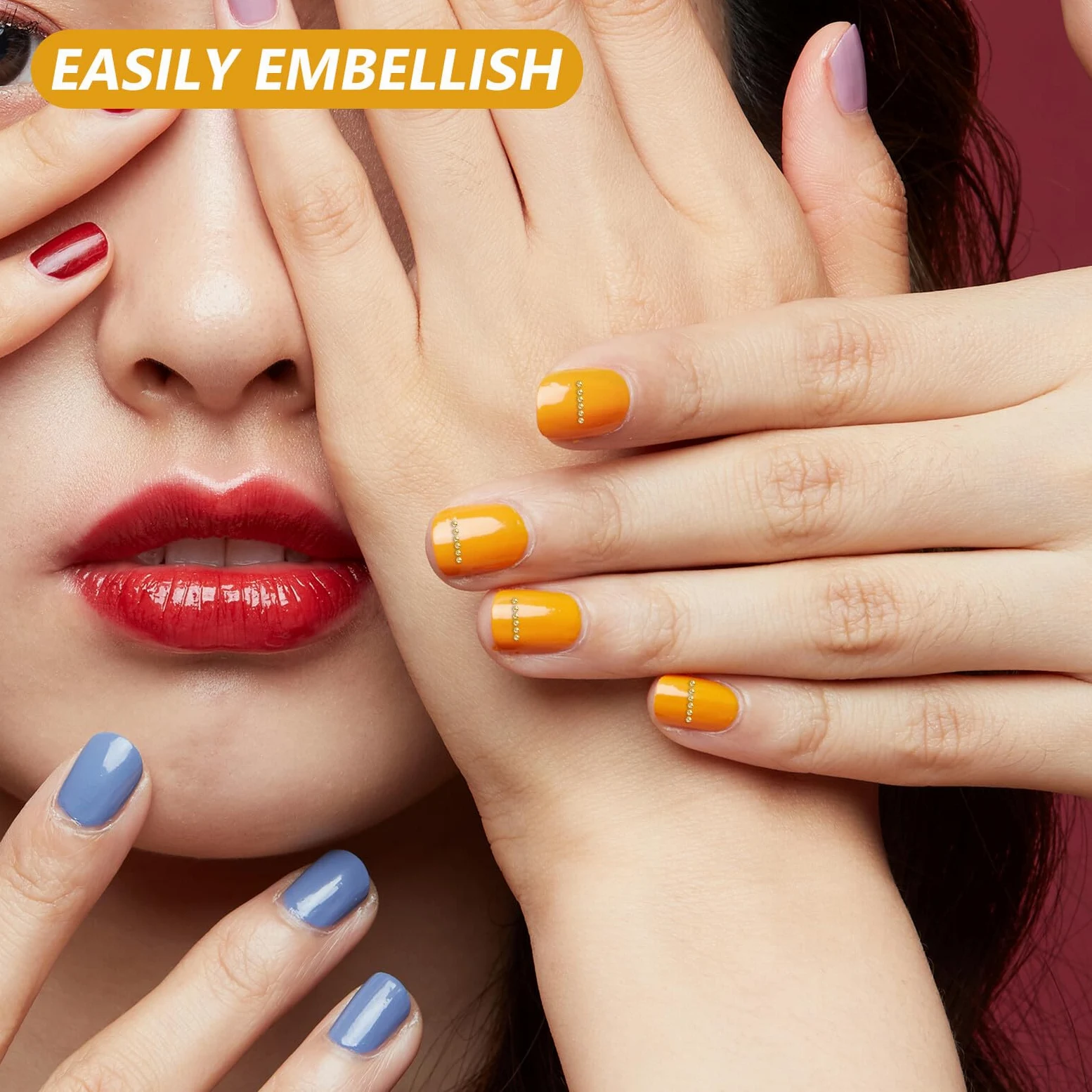 NUOBESTY Perline Decorative per Unghie in Metallo Pz Mini Perline per Nail Art Ciondoli per Unghie per Fai da Te Artigianato Feste e Uso Quotidiano