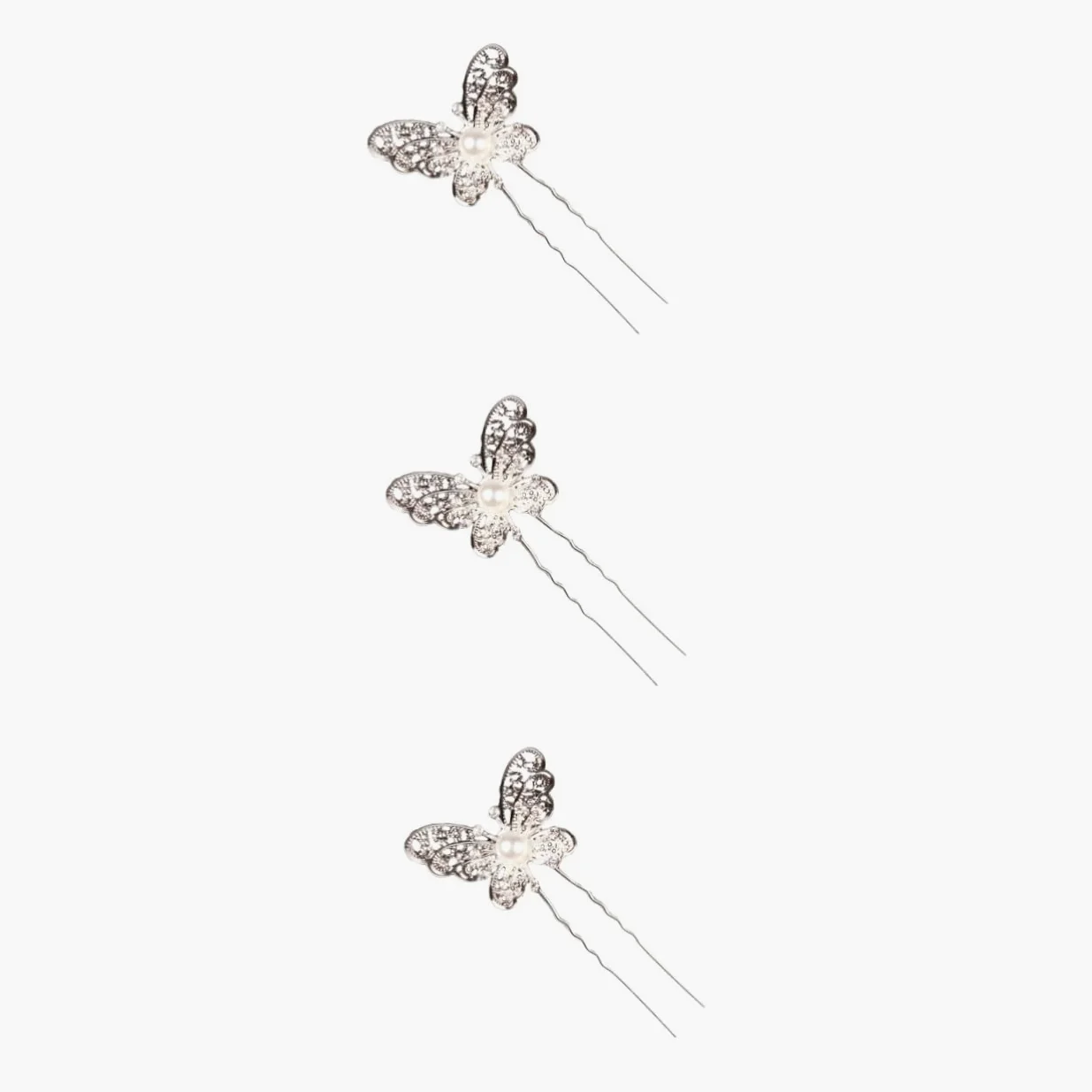 FRCOLOR 60pezzi Fermagli Per Sposa Con Perle e Cristalli Accessori Eleganti Per Cerimonia e Matrimonio Argento