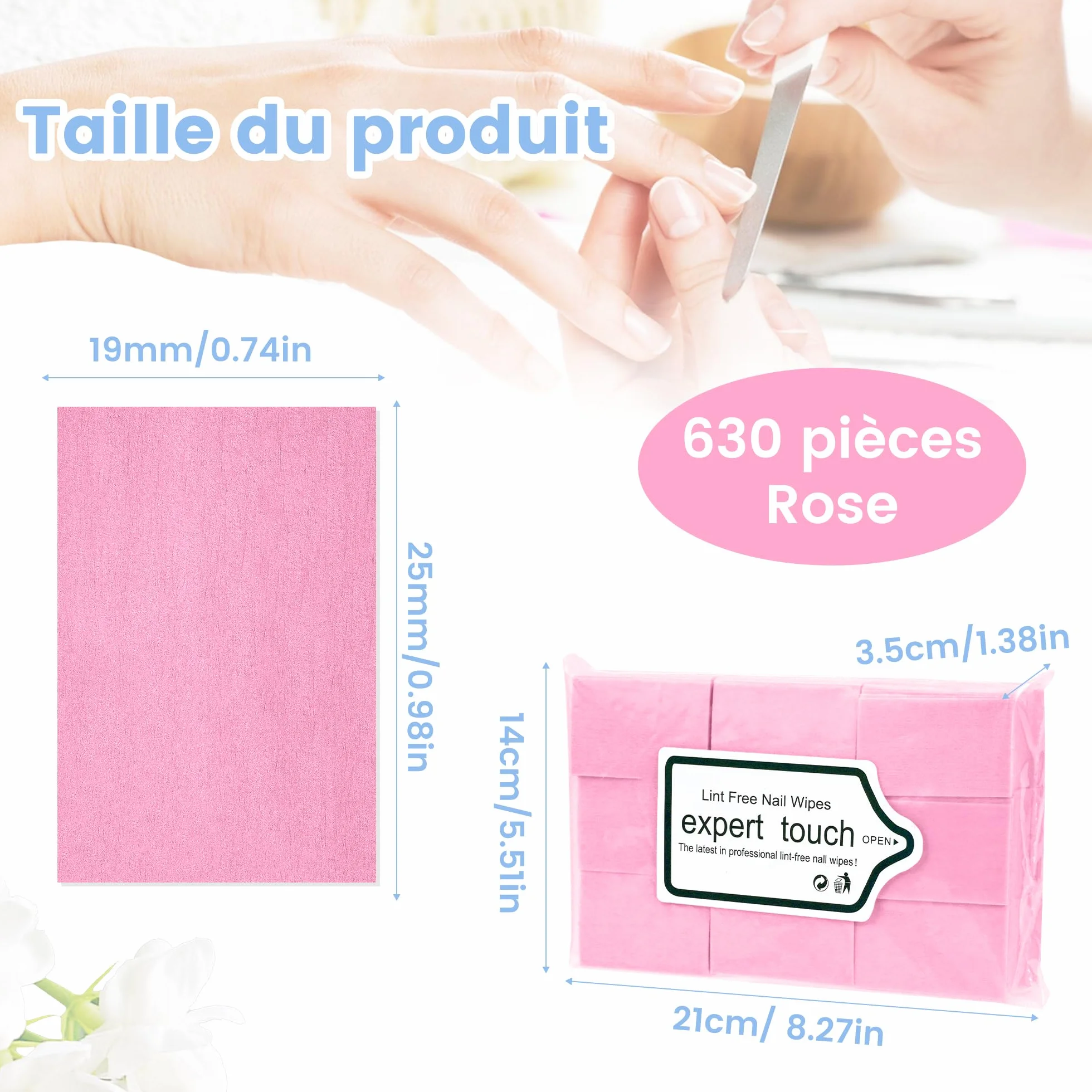 Pezzi Pad Unghie per Sgrassare Dischetti Cotone Senza Pelucchi Remover Semipermante Salviette Struccanti Solvente Sgrassatore Unghie Gel Acetone Pulizia Rosa 630