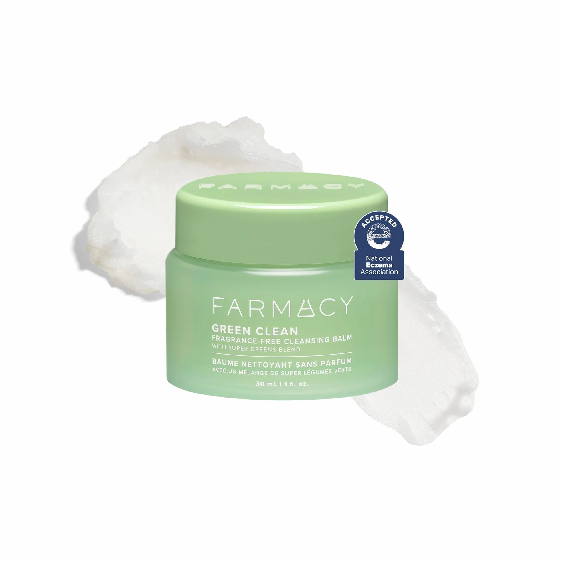 Farmacy Balsamo Struccante - Senza Profumo - Green Clean Struccante Waterproof + Detergente a Base Oleosa - Doppia Detersione con Delicata Esfoliazione - Da Balsamo a Schiuma Latteo (30 ml)