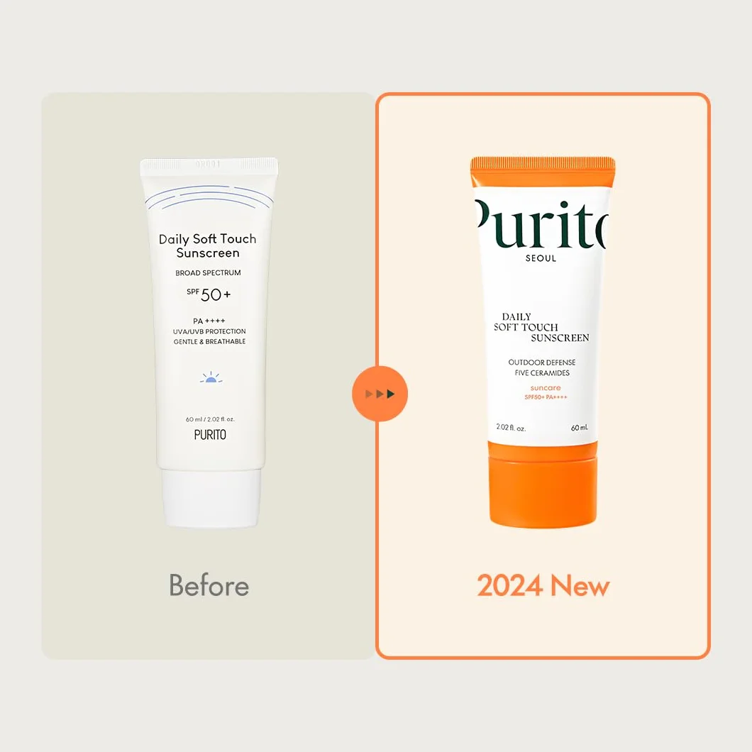 PURITO SEOUL Protezione solare quotidiana Soft Touch SPF50+ PA++++ Ceramidi Non Bianco Protezione UVA UVB resistente all'acqua K-Beauty