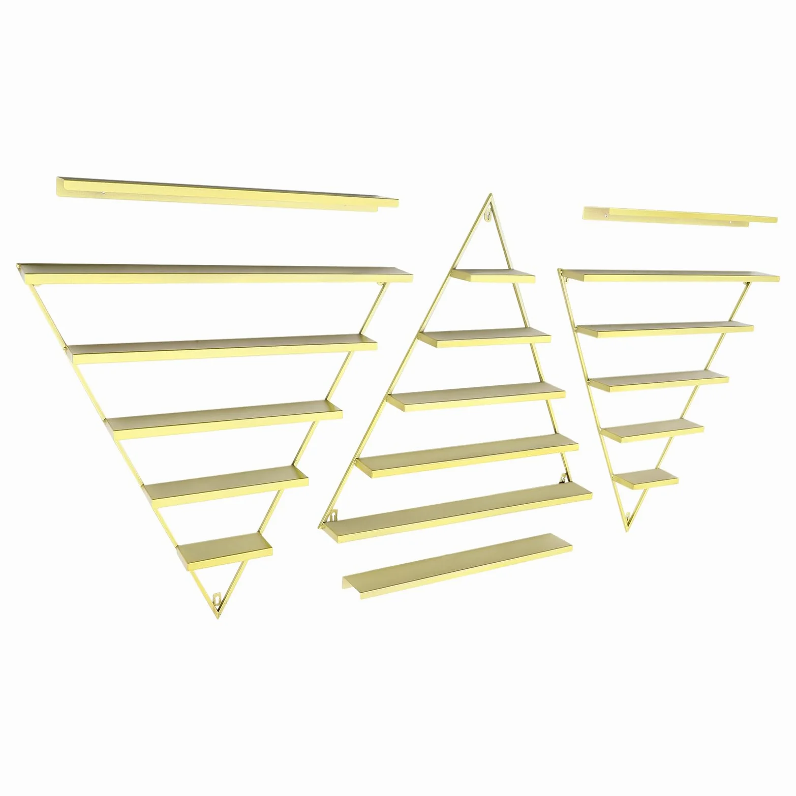 Set di 3 scaffali per smalti a 5 ripiani, scaffalature per smalti da parete, supporto per rossetto, organizzatore per smalto oli essenziali, rossetto, oro