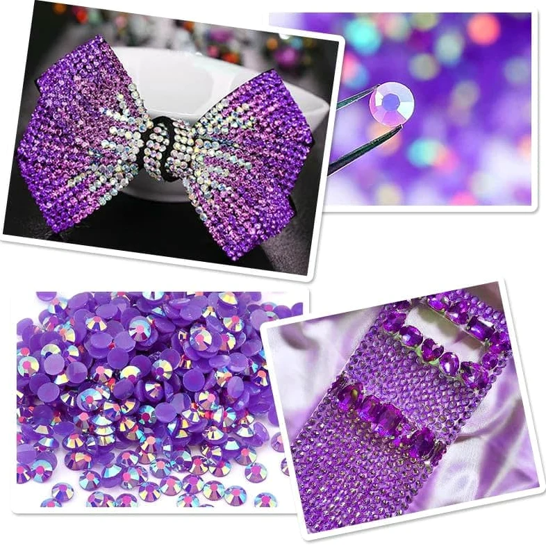 Strass in resina per decorazioni di abbigliamento, gemme di per unghie, senza hotfix, con retro piatto, colla su strass, accessori - Rosa AB - 3,0 mm - 50.000 pezzi