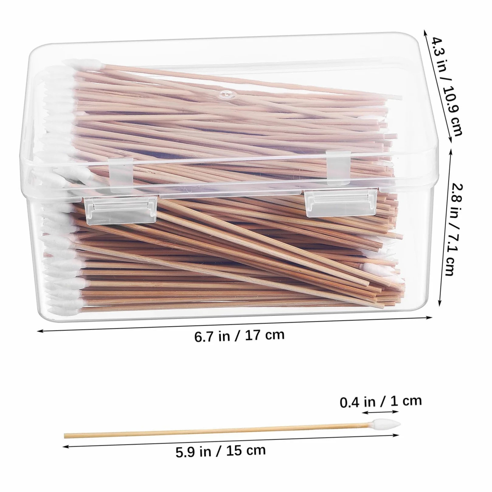 Beavorty 4 Set Di Bastoncini Di Cotone Con Punta Di Precisione Per La Pulizia Delicata Delle Unghie E Del Trucco Riutilizzabile Con Punta Appuntita 100 Pezzi 500 Pezzi*4