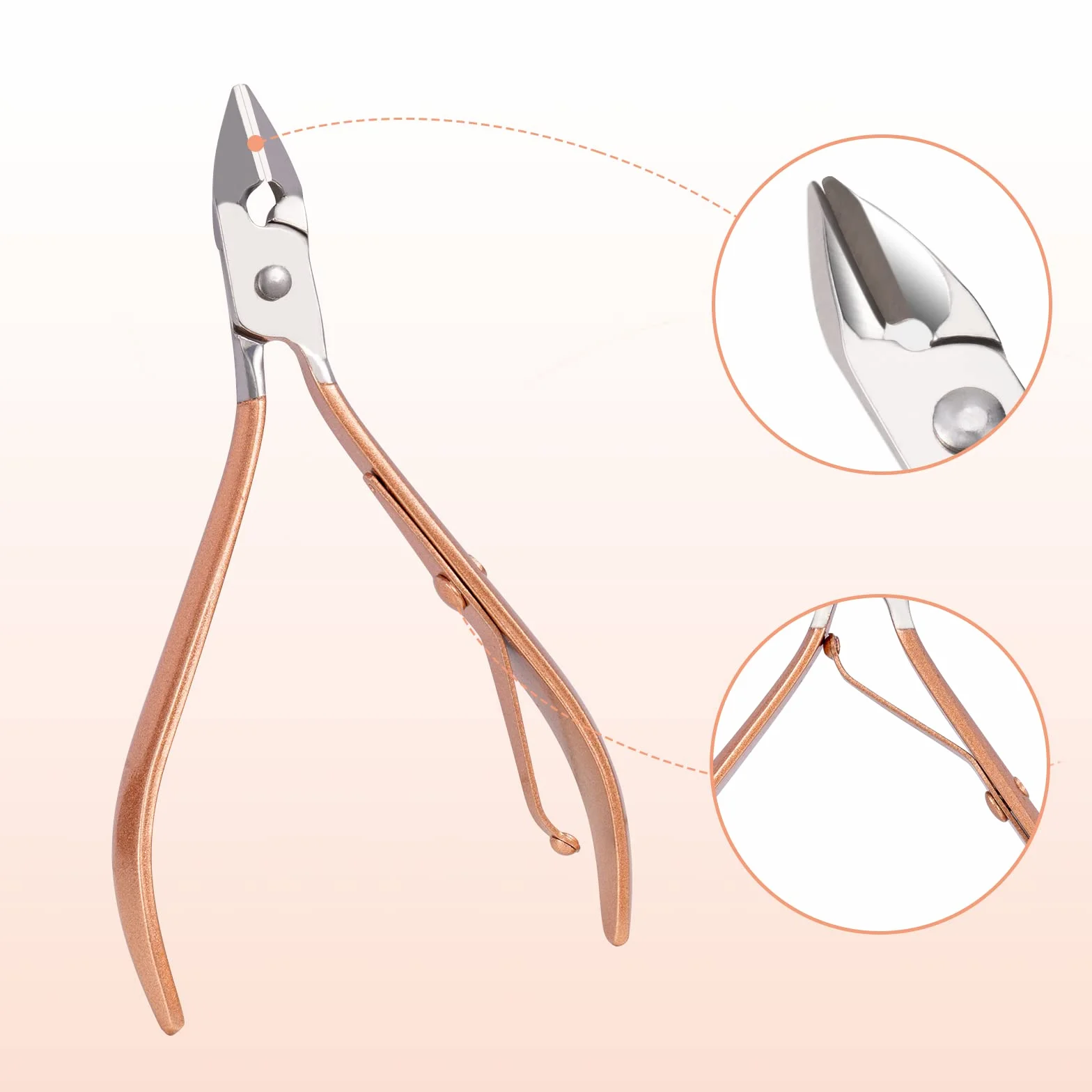 Zestaw do manicure 18 sztuk, stal nierdzewna, przenośny, podróżny (złoty różowy)