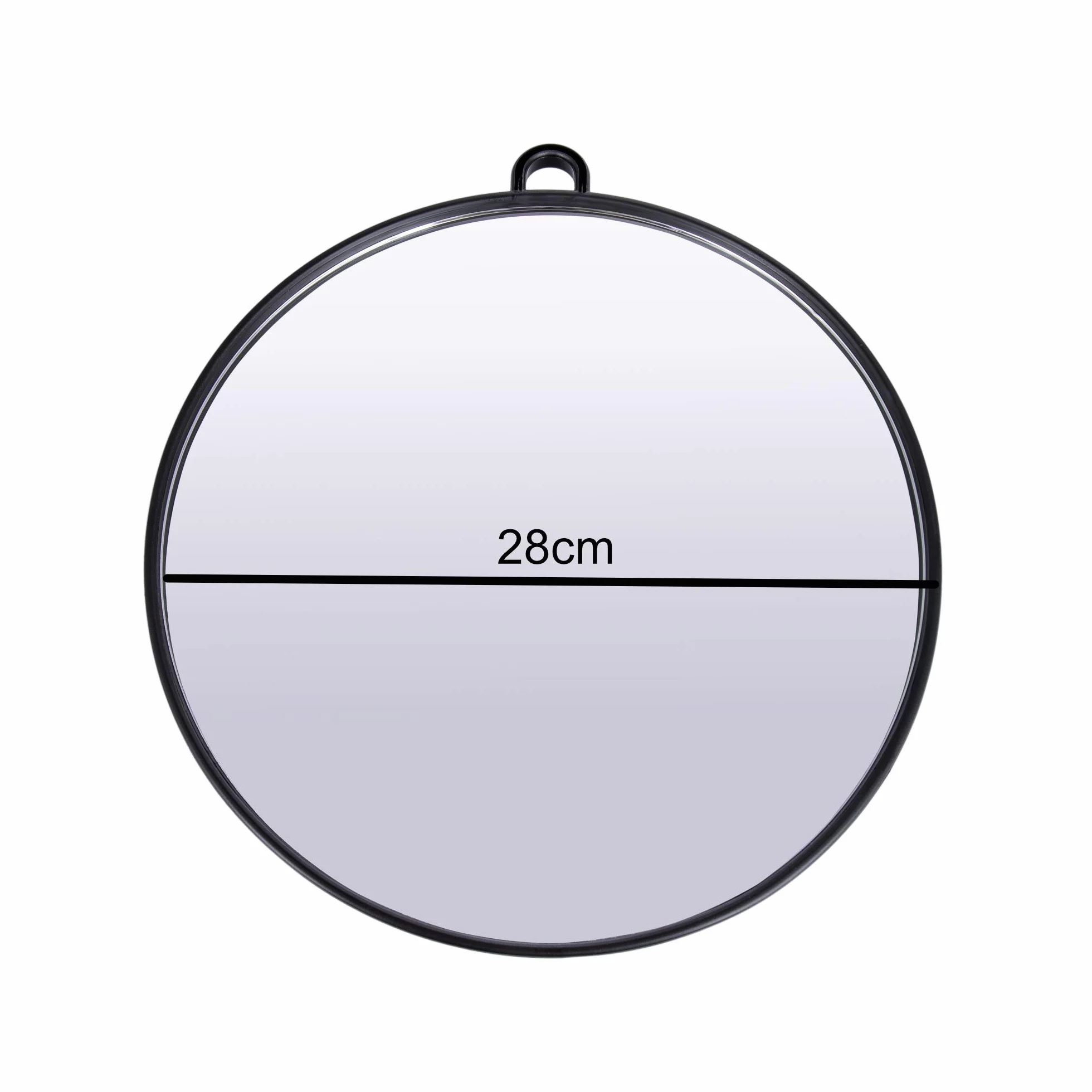 PONIK'S PROFESSIONAL - Specchio da parrucchiere portatile nero professionale per parrucchiere da salone, 28 cm, rotondo