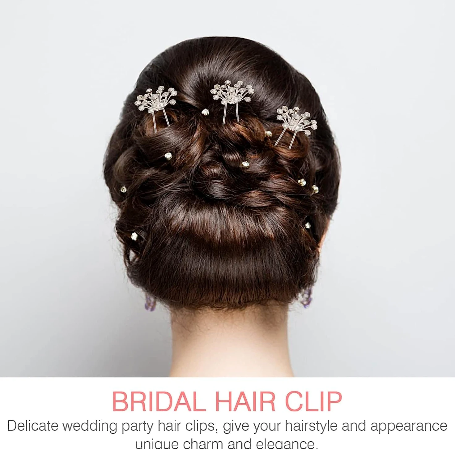 Fermagli for capelli for donna ， 40 pezzi Copricapo con strass Elegante forchetta for capelli Accessorio for spilla da sposa Ragazze Perle Chic Updo Chignon Gypsophila Damigelle d'onore Fiore Clip flo