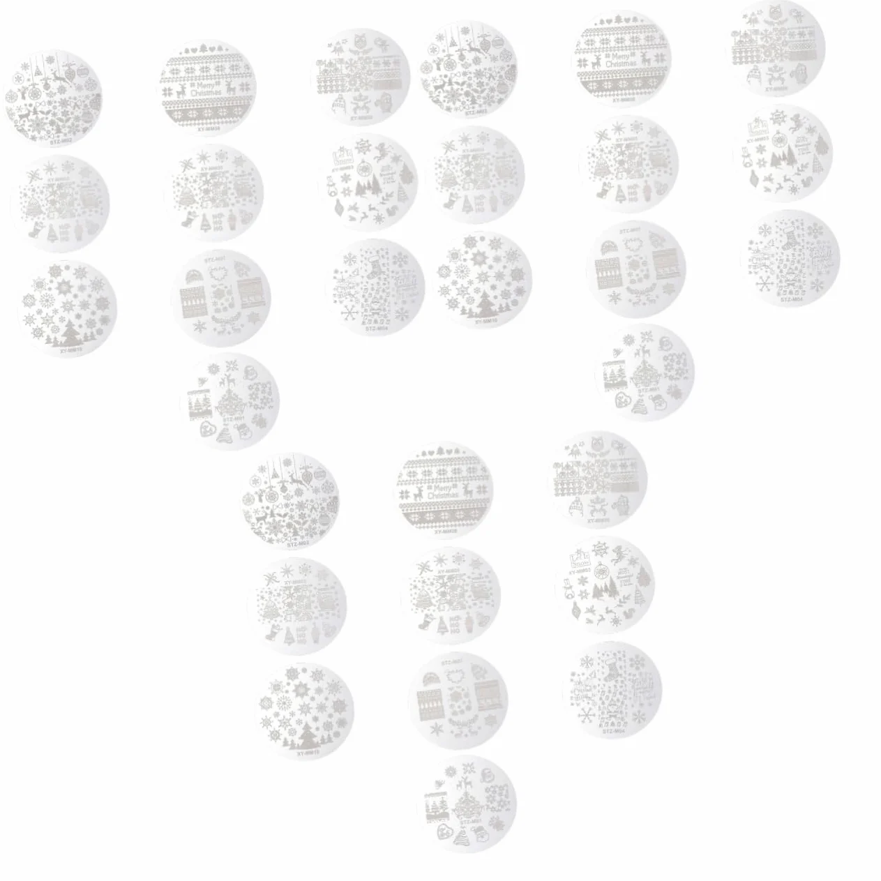ABOOFAN 3 Set Di Piastre Per Nail Art Stamping Per Nail Art Natalizio Strumenti Per Manicure Per Decorazioni Confezione Assortita Da 10 Pezzi*3