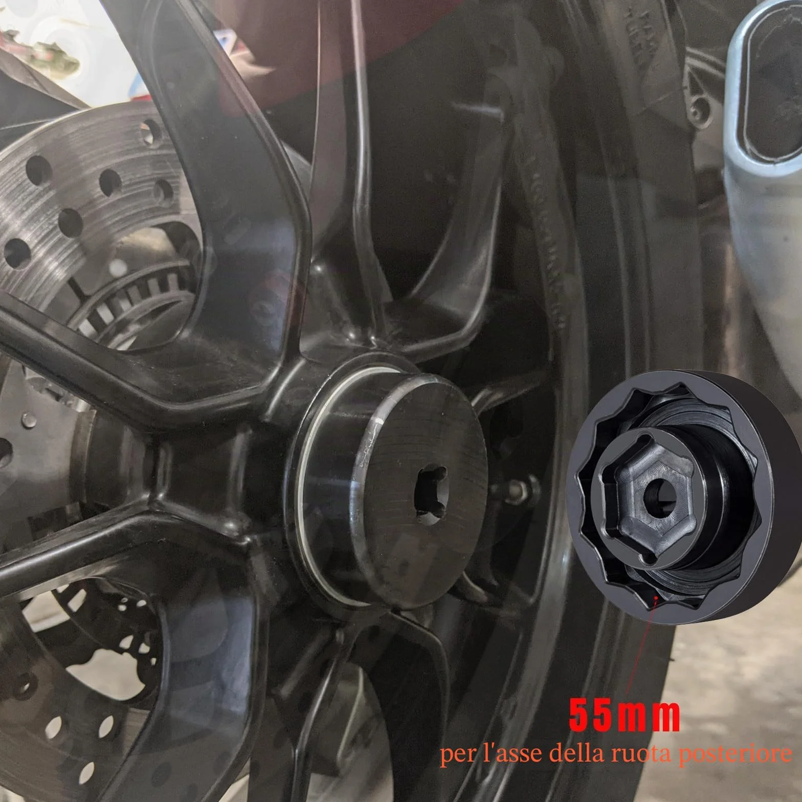 Chiave a bussola poligonale per dadi mozzo ruota posteriore Ducati 1098-1198 Street Fighter Multistrada Panigale Monster Diavel 55 mm 30 mm