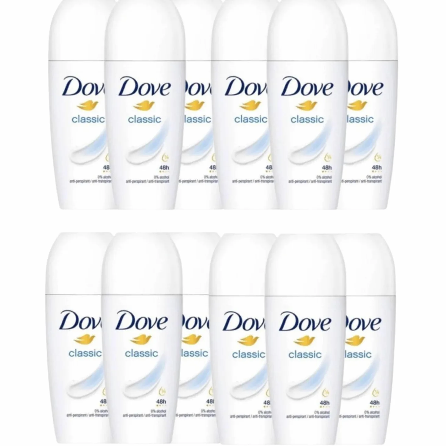 Dove Deodorante Roll On Classic Antitraspirante Unisex 48H 50 Ml (12)