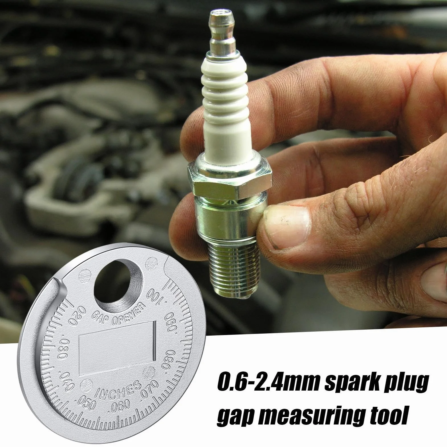 Distanziometro per candele 3,8 x 3,8 cm Strumento distanziatore in metallo per auto