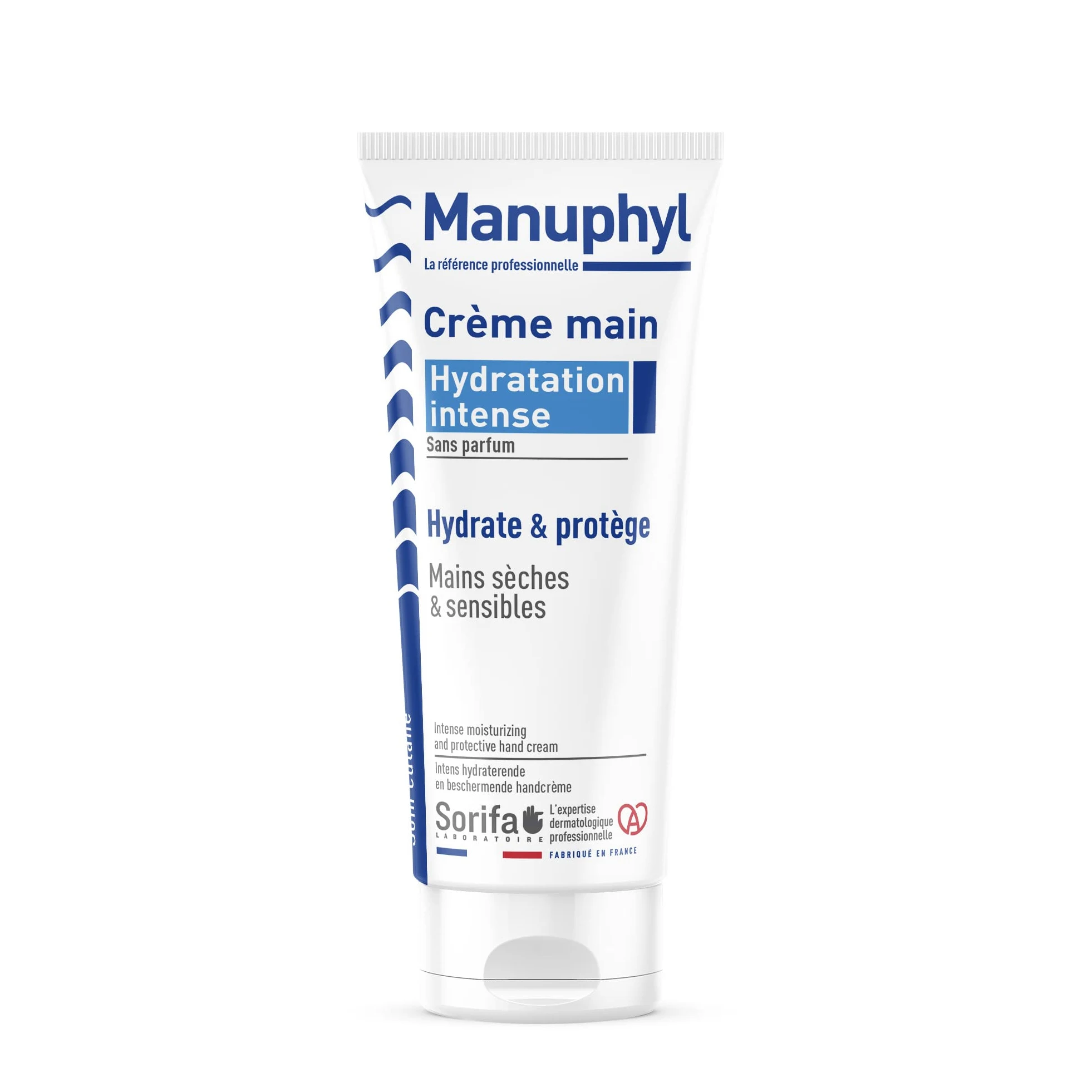 Set di 40 mani Manuphyl Crema Idratazione Intensa - Mani secche e sensibili - Non grassa, senza profumo - Allantoina e proteine del grano - Tubo da 100 ml