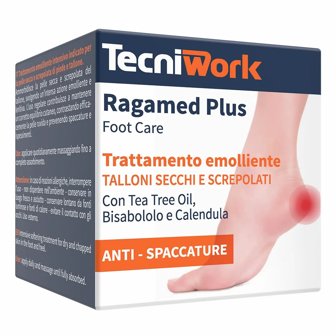 Ragamed Plus Crema Talloni Secchi e Screpolati 75 ml – Trattamento Emolliente Intensivo con Tea Tree Oil, Camomilla e Calendula
