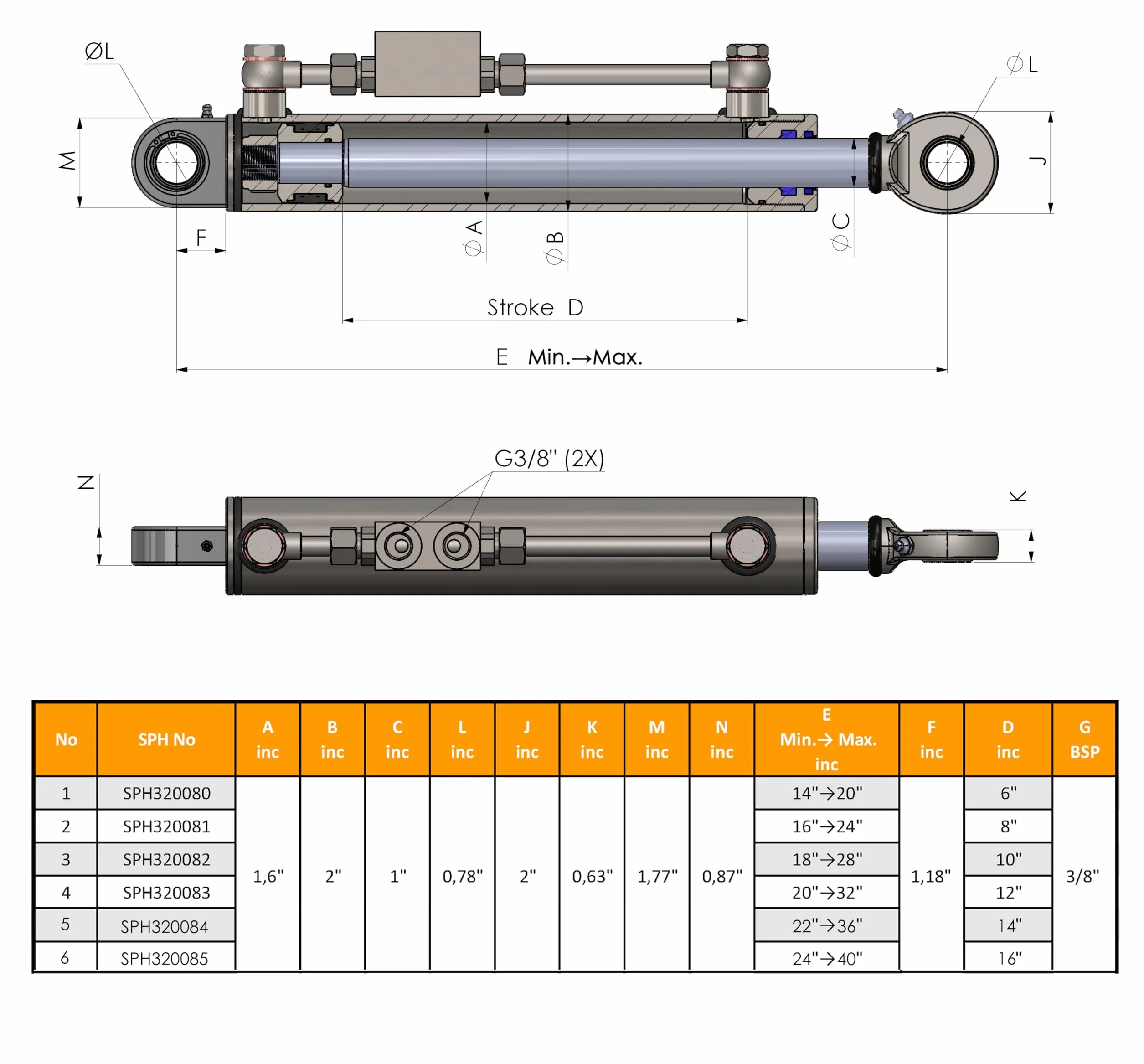 TERZO PUNTO IDRAULICO Cat 1 410-610mm Z VALVOLA I TUBI