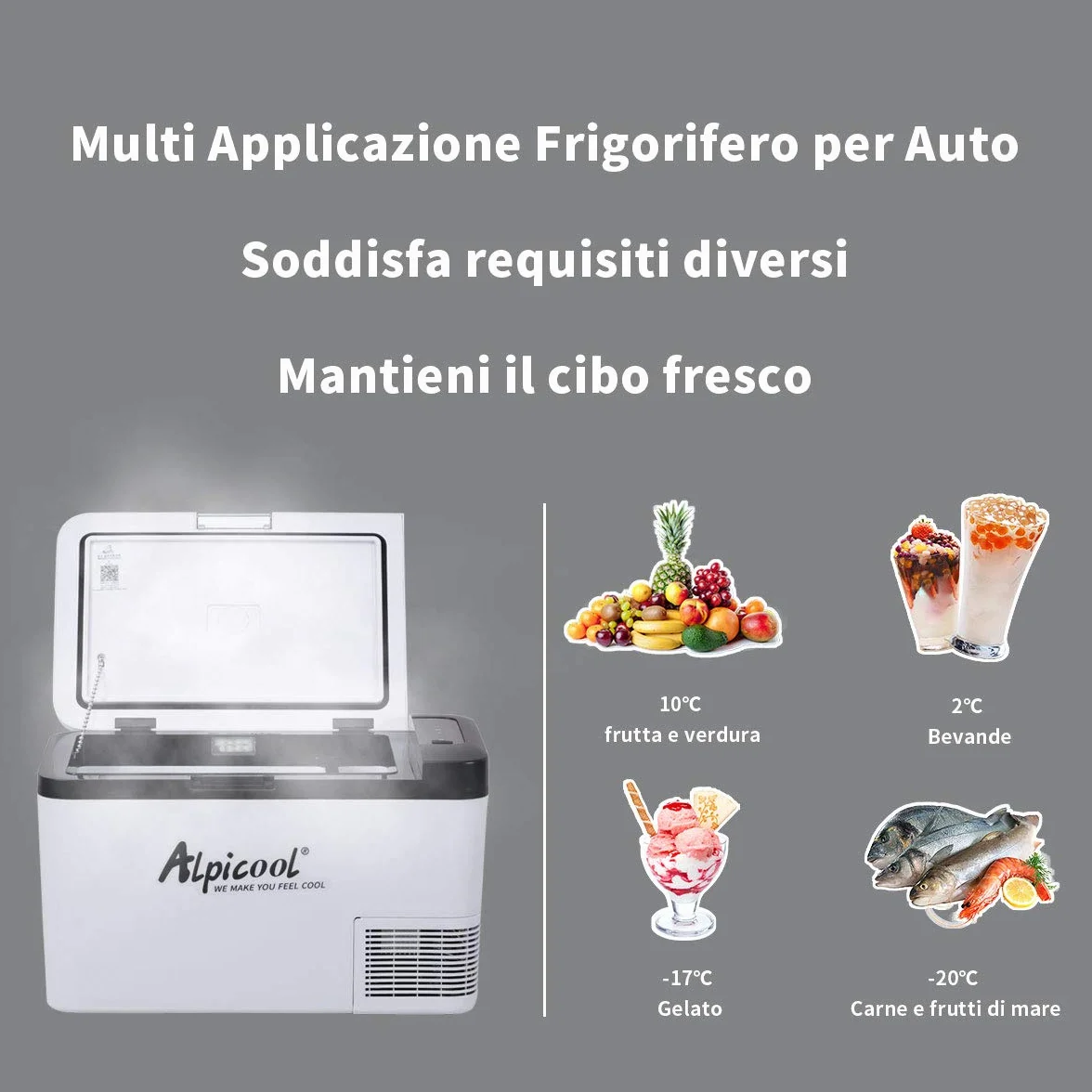 Alpicool K25 Frigorifero per Auto 25 litri 12/24V DC Congelatore Portatile con Schermo Touch LCD