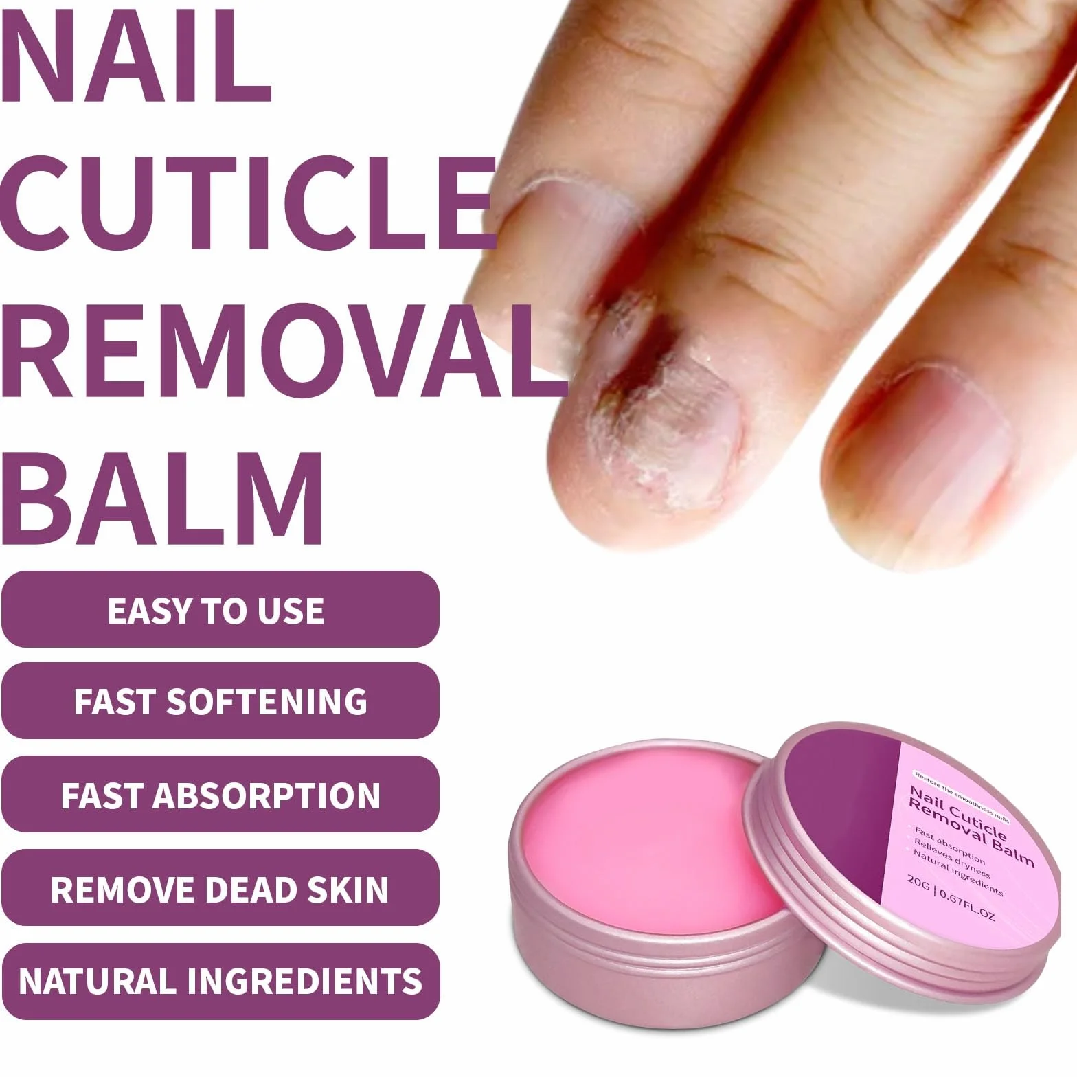 Balsamo idratante per unghie e cuticole, crema per la rimozione delle cuticole, idrata e ammorbidisce le unghie secche, unghie fragili e cuticole, ammorbidente professionale per cuticole e rinforza le