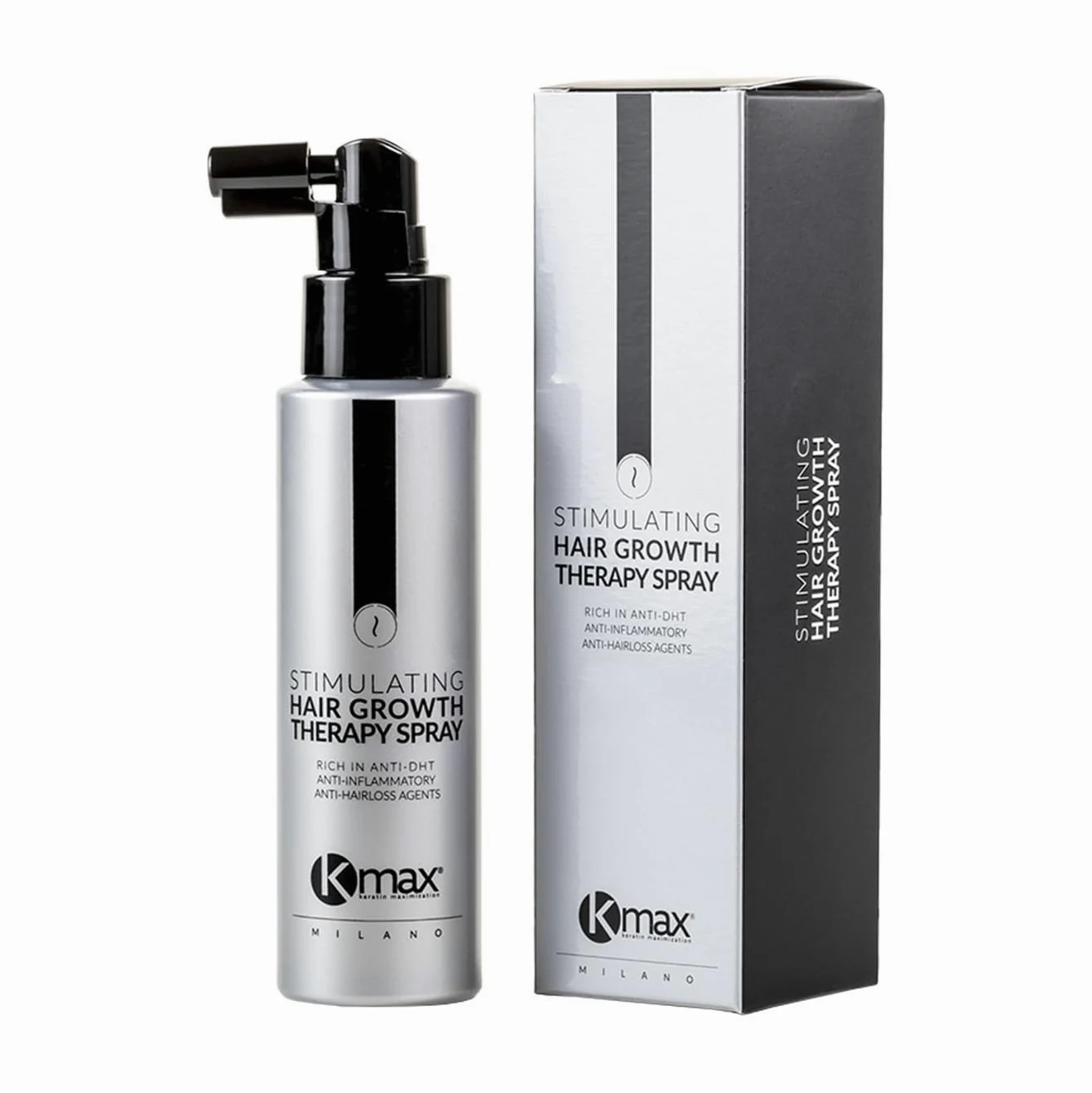 Kmax Stimulating Hair Growth Therapy Spray - Ricrescita Uomo e Donna con Azione Anti DHT, Lozione Anticaduta Capelli - Formato da 100 ml