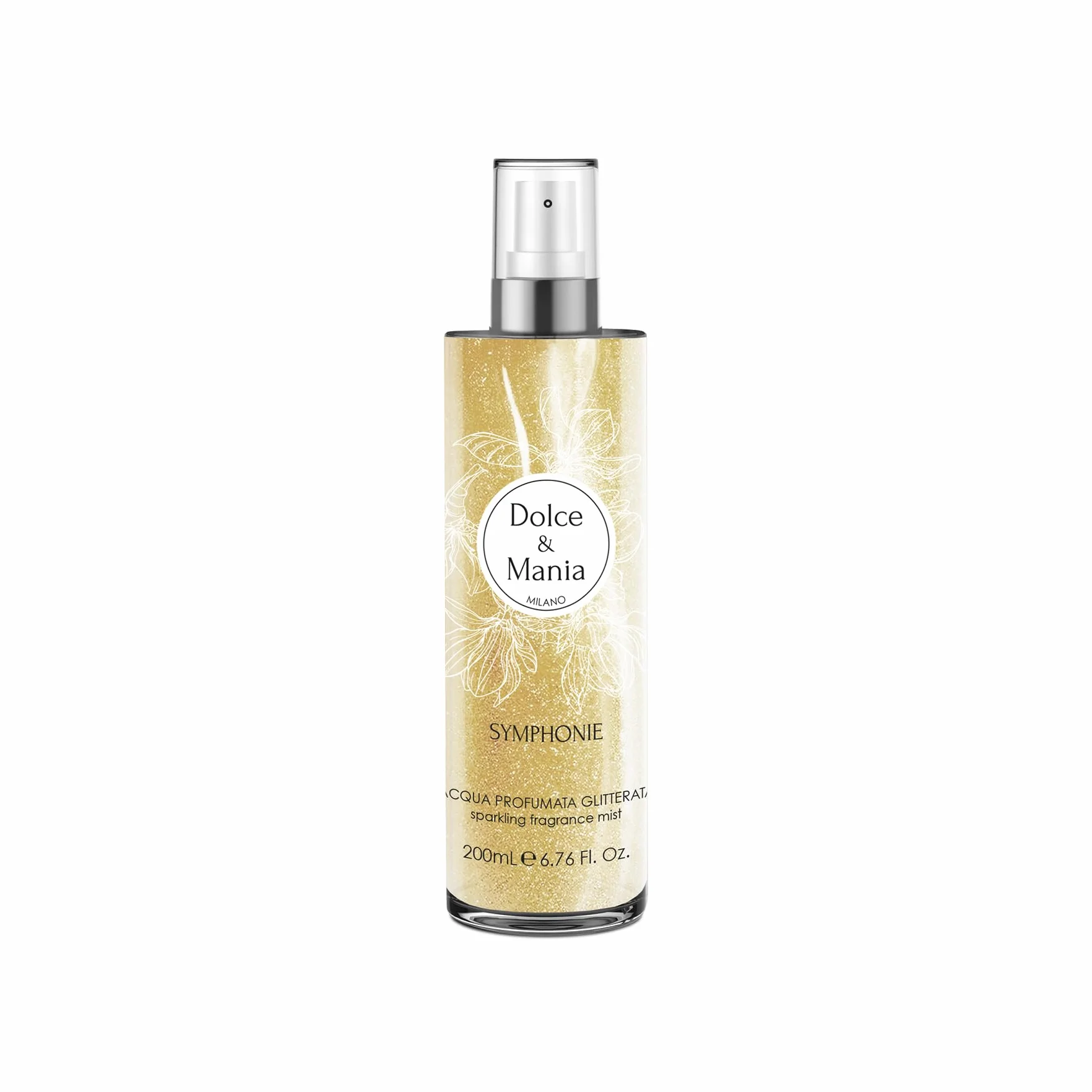 dDOLCE & MANIA | Symphonie Acqua Profumata Glitterata 200ml - Acqua Profumata con Glitter, Fragranza Elegante e Brillante per un Tocco di Lusso