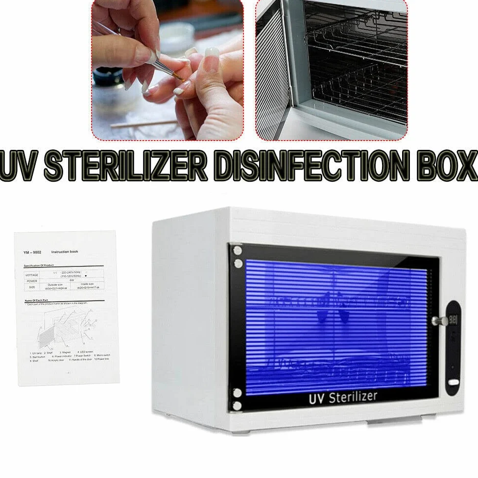 Armadio disinfettante UV, sterilizzatore a LED, 10 l, sterilizzatore per scaldasciugamani, strumenti per manicure, salone e asciugamani, 6 W, con timer, bianco