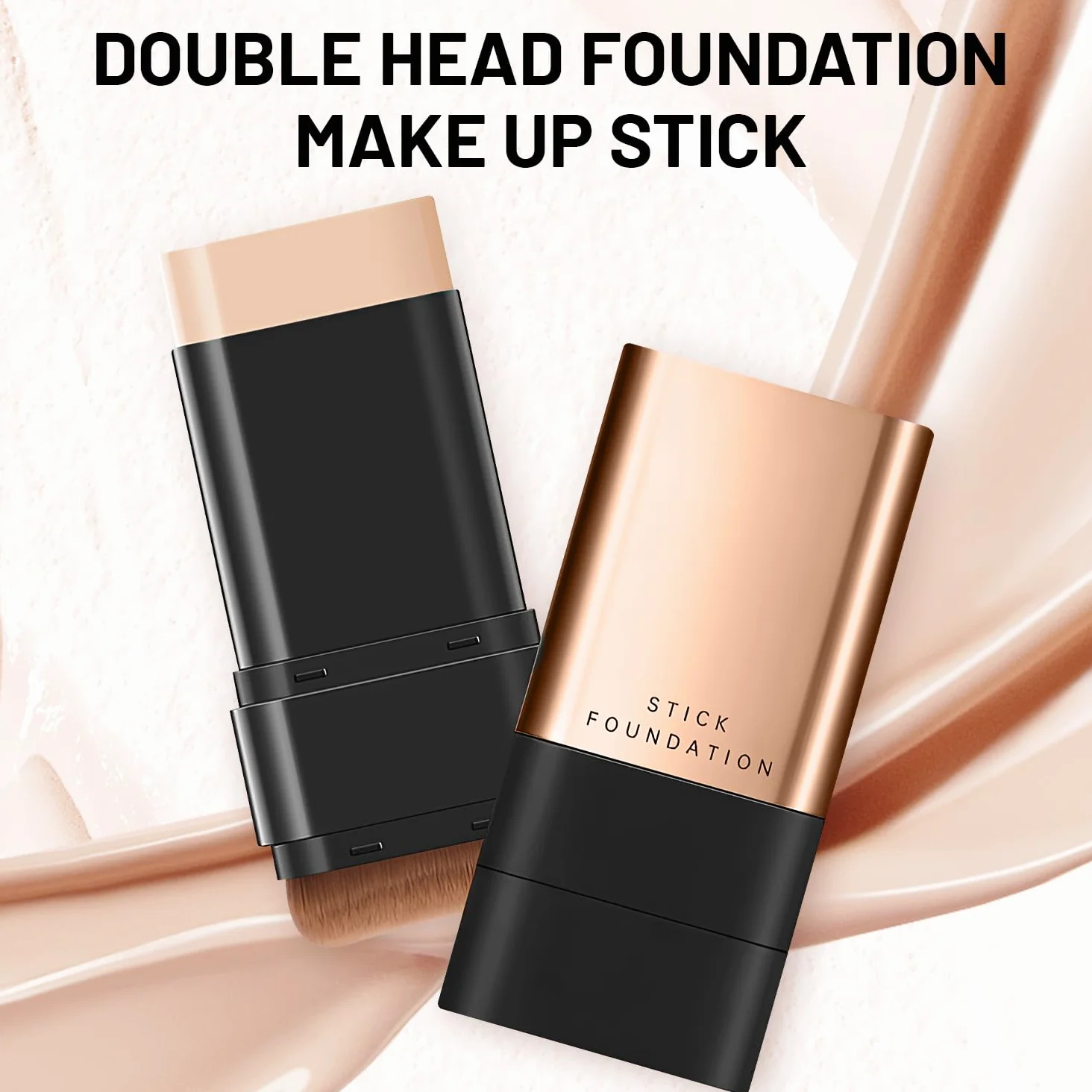 satasiam Barra per trucco 2 in 1 anti-rughe, stick per trucco coreano Flawless Eraser: idratante e leggero, barra trucco a doppia testa con pennello, barra multiuso per contorno viso