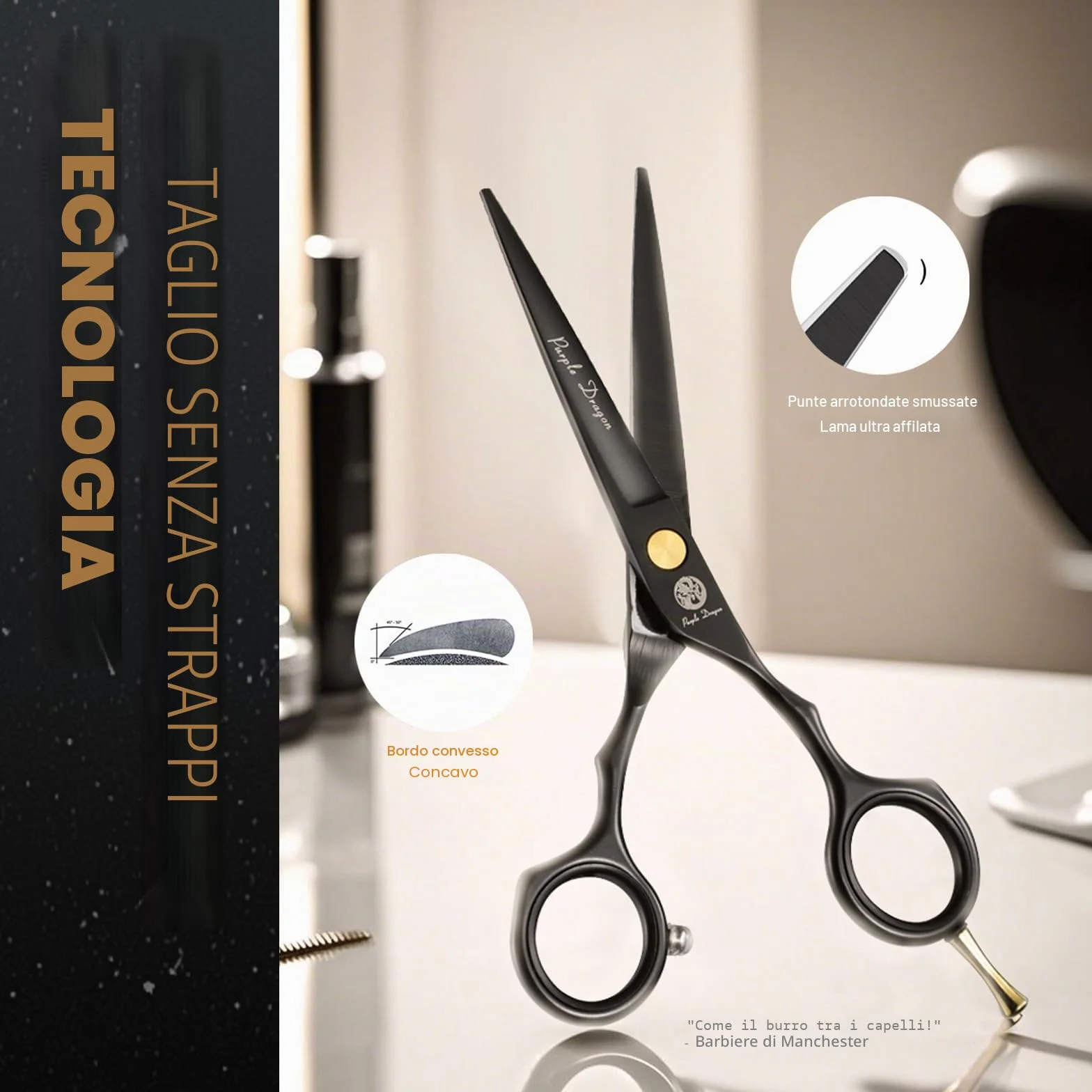 Set forbici da taglio rasoio 14 cm titanio professionale per parrucchiere barbiere sfoltire testurizzare capelli