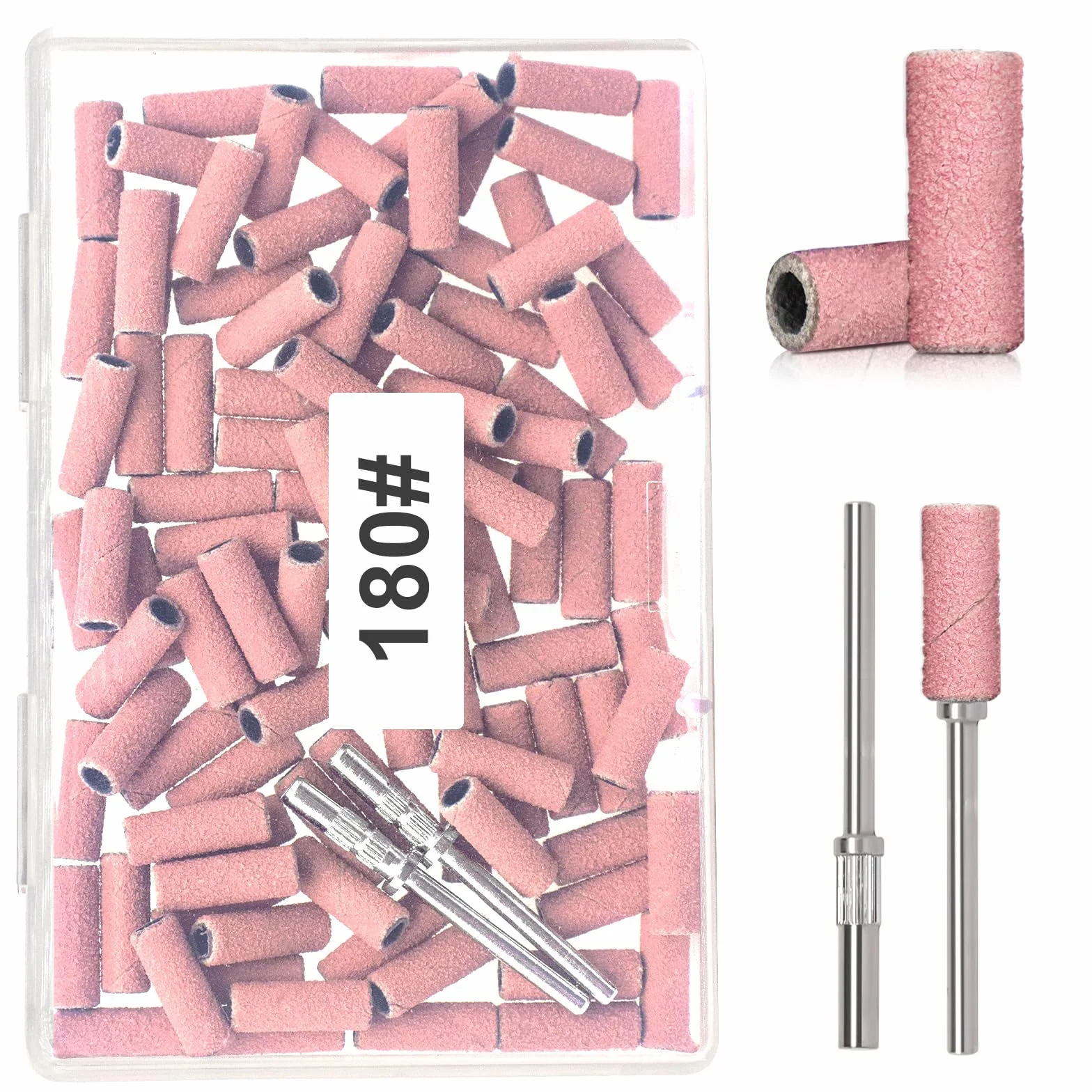 Bande abrasive piccole #180 Rosa 3 mm per unghie gel 100 pezzi