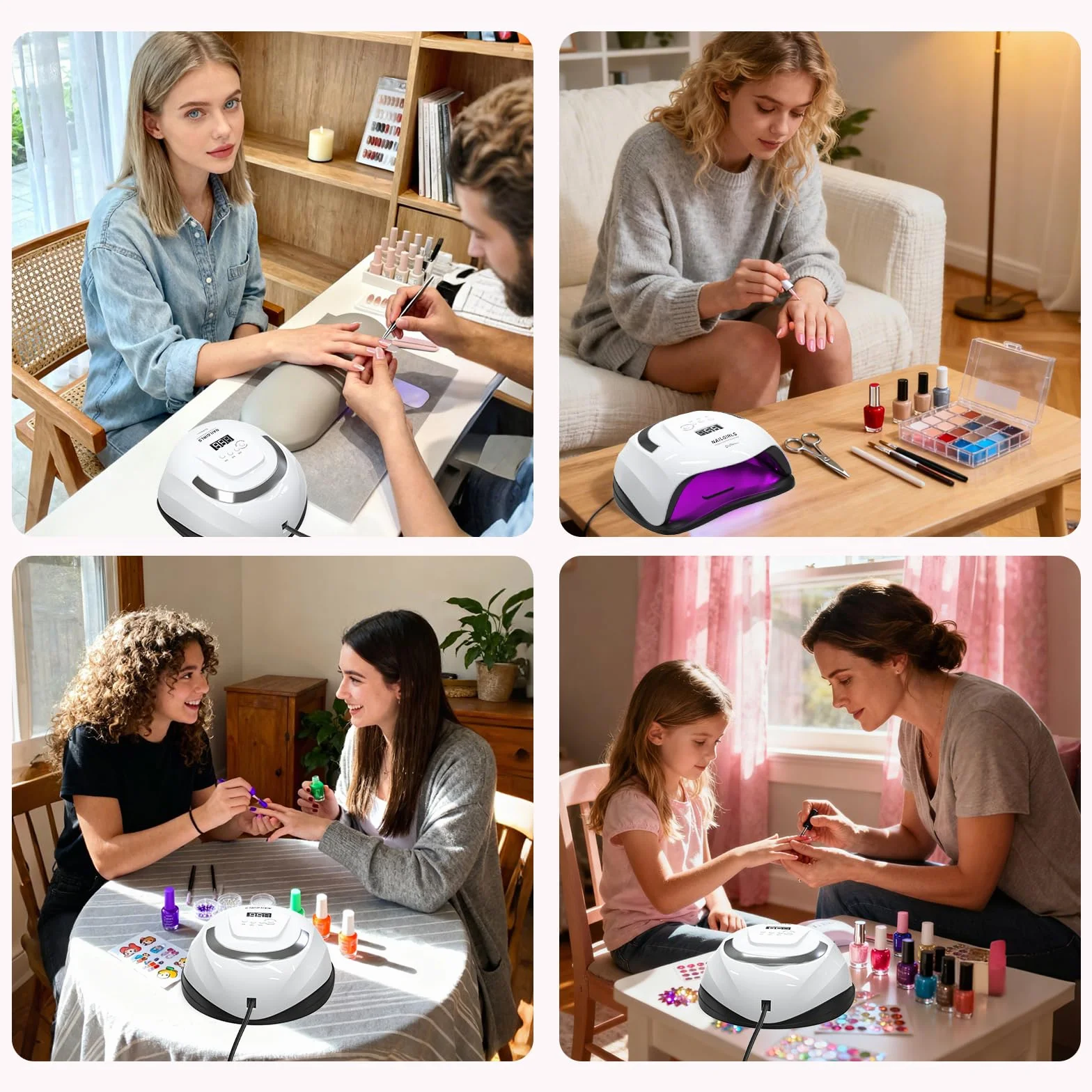 NAILGIRLS Lampada UV per Unghie 268W Portatile Asciuga Smalto LED 4 Modalità Timer Display LCD