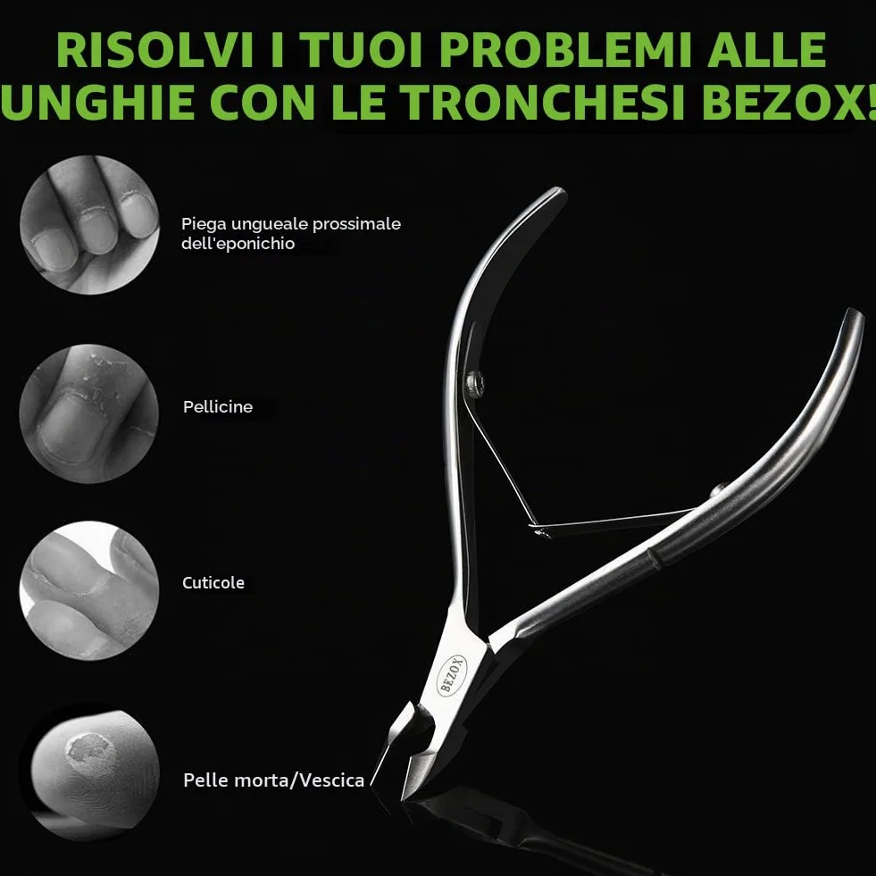 BEZOX Tronchesino per cuticole in acciaio inossidabile taglio netto liscio