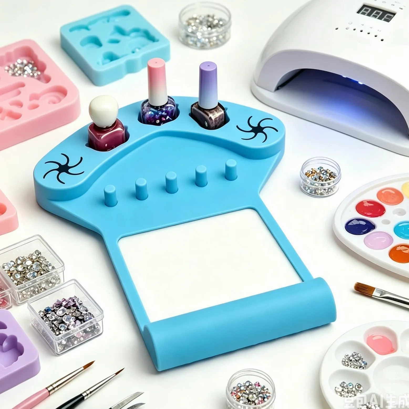 Tappetino in silicone con supporto per lucidatura unghie Postazione per la | Supporto in silicone per la manicure Per donne principianti, pittura unghie, saloni, feste e