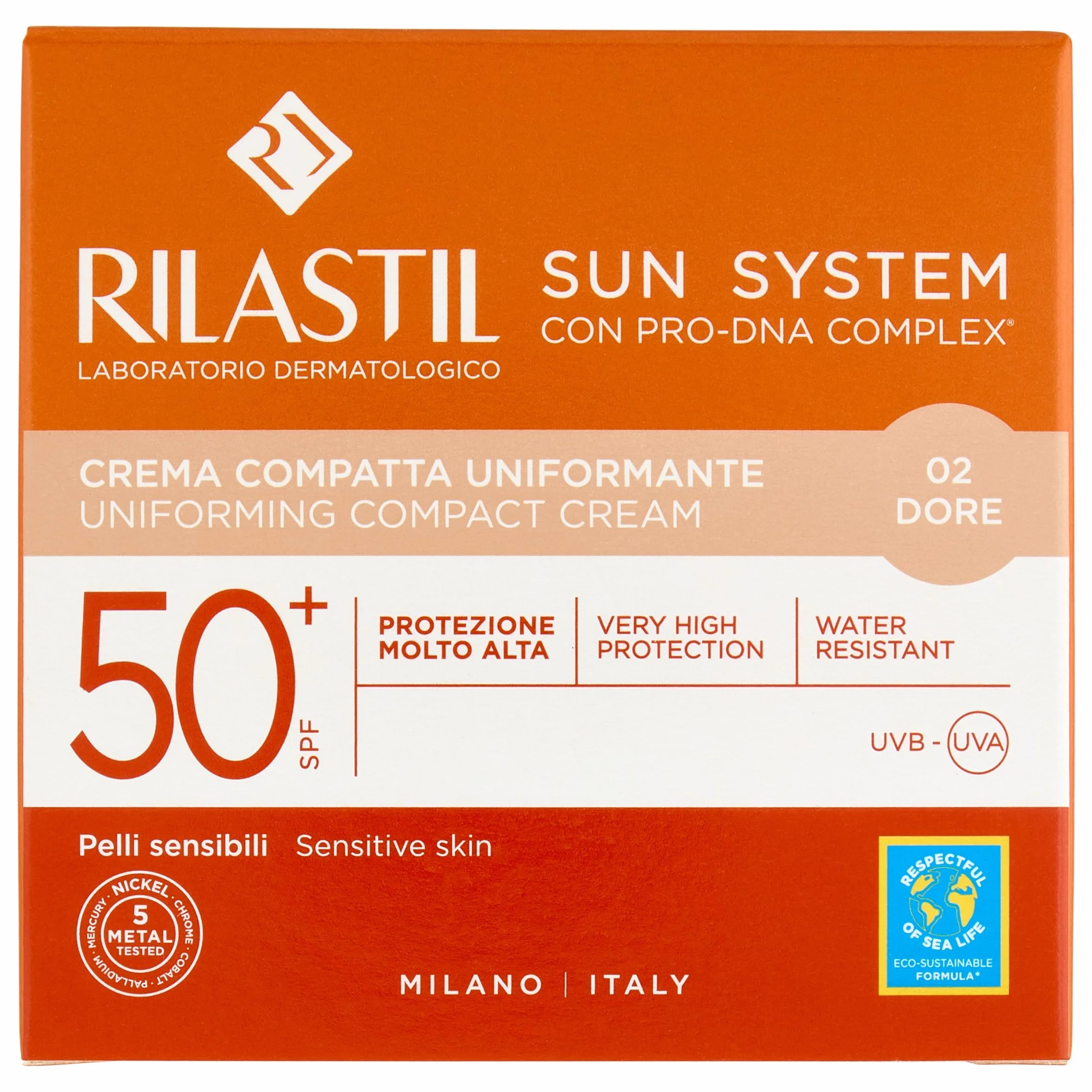 Rilastil Sun System Base Compatta SPF 50+ Corregge Imperfezioni Unifica Tono Resistente Acqua