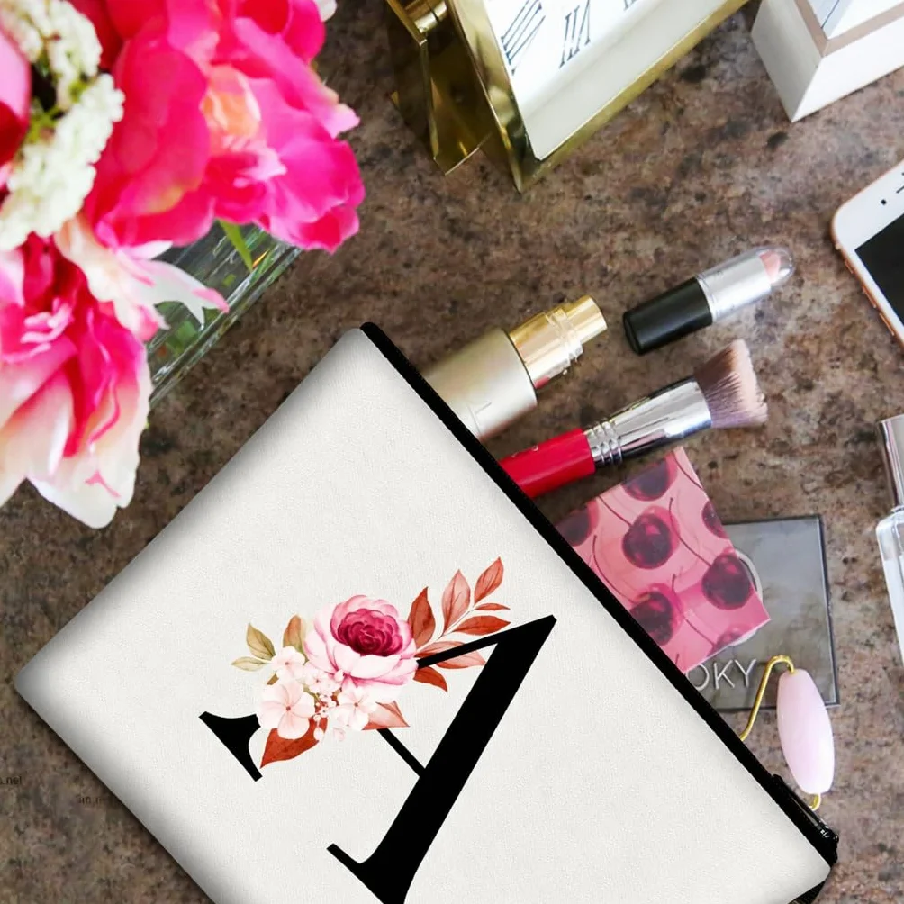 Beauty case personalizzato regalo di compleanno per donne borsa cosmetica sposa damigella Signore (M)