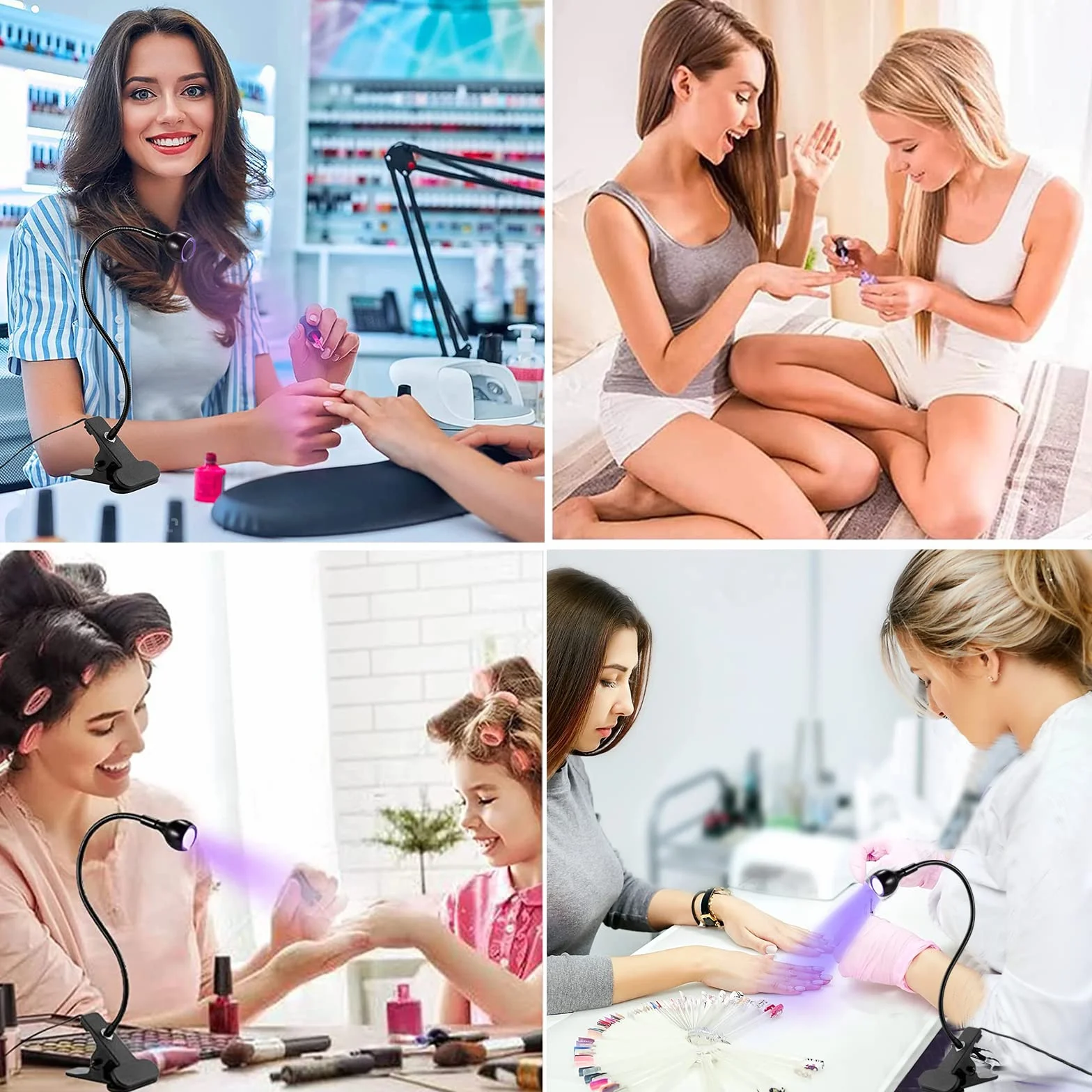 Lampada UV Unghie Gel 3W LED USB Lampada di Essiccazione UV per Gel Resina e Colla UV con Clip e Interruttore,Professionale Lampada Led Unghie Adatto per Manicure Indurimento Resina Nero