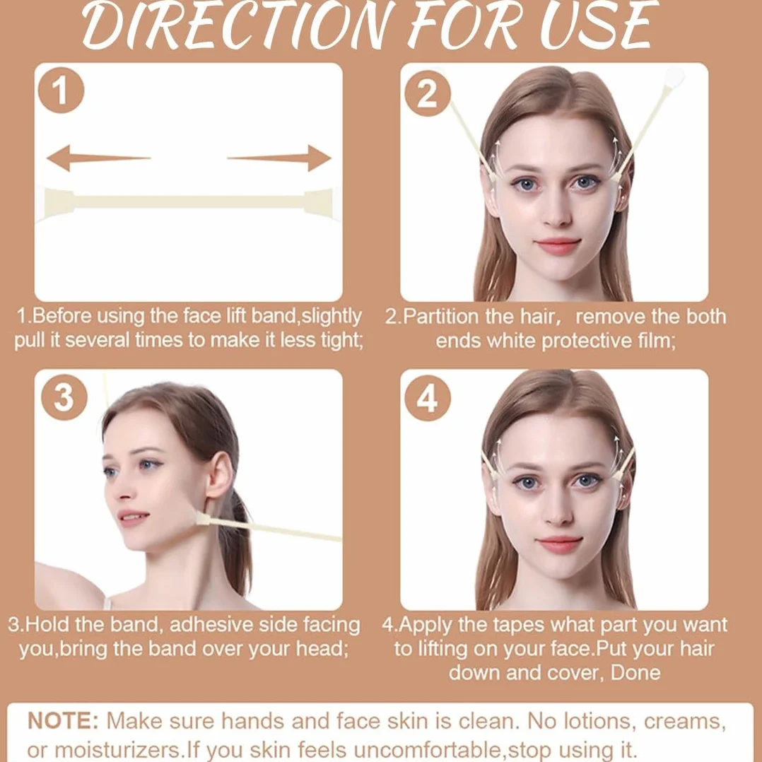 4 Pezzi Confezioni + 20 Adesivi Facelifting Tape, Face Tape Viso Lifting Per Viso A Forma Di V, Face Lift Tape, Face Tape Viso Lifting Lift Tape Per Viso Per Nascondere Le Rughe