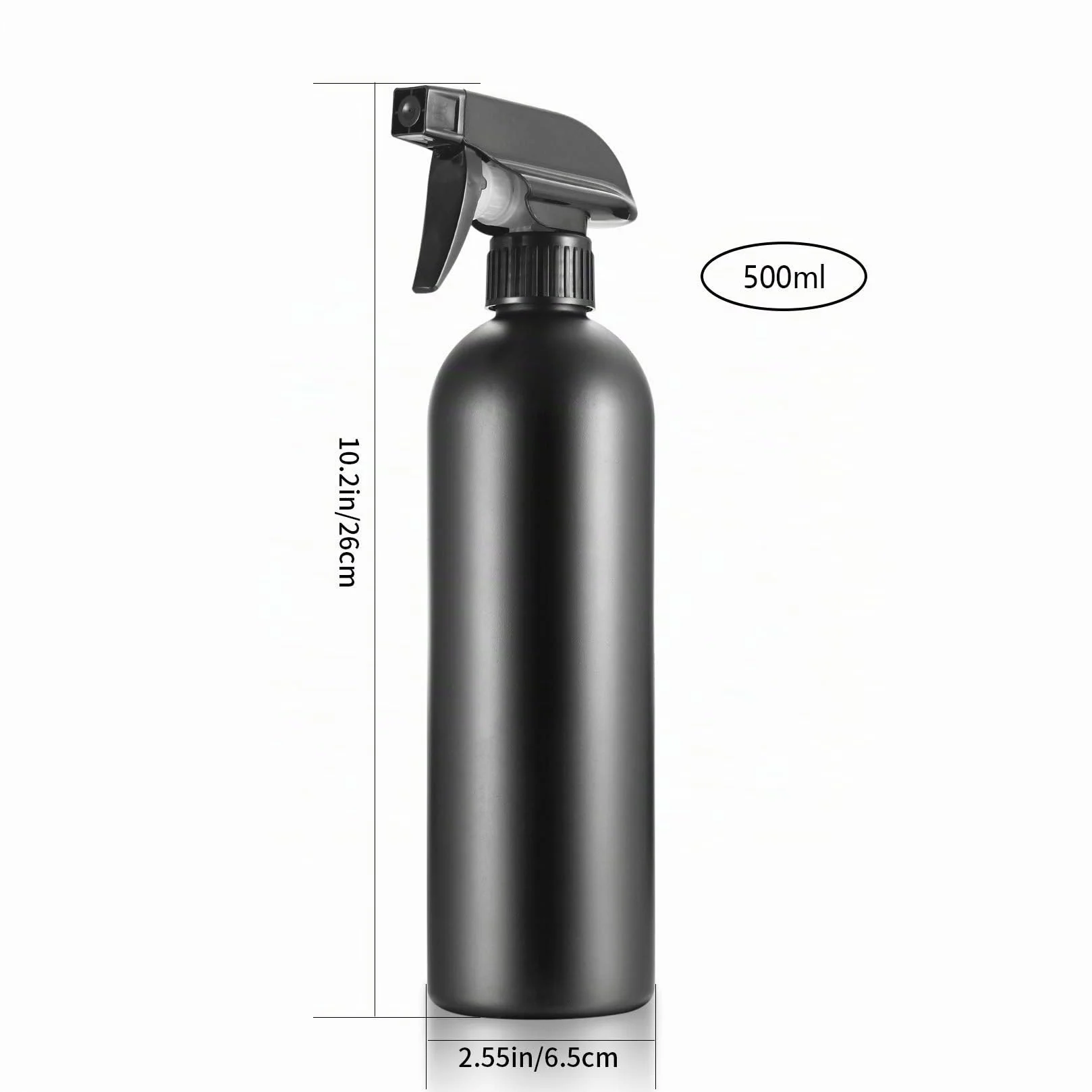 HAOCHEN Set da 3 Flacone Spray Acqua di Plastica, 500 Ml Spray Bottles Spruzzino Nebulizzatore, Bottiglietta Spray Riutilizzabile, per Parrucchieri, Giardino, Casa (nero)