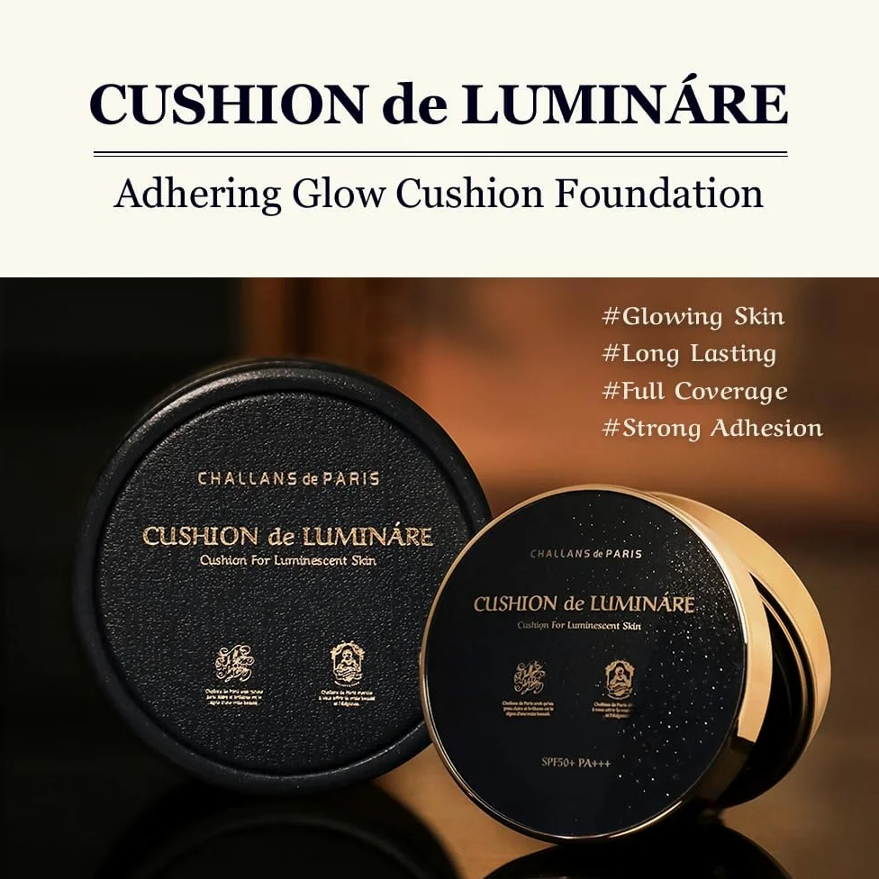 [Paris] Cushion De Lumináre Ex - 23 Beige Medio | Fondotinta Cushion con finitura radiante, copertura totale, lunga durata, formula premium, finitura morbida e luminosa, 15 g
