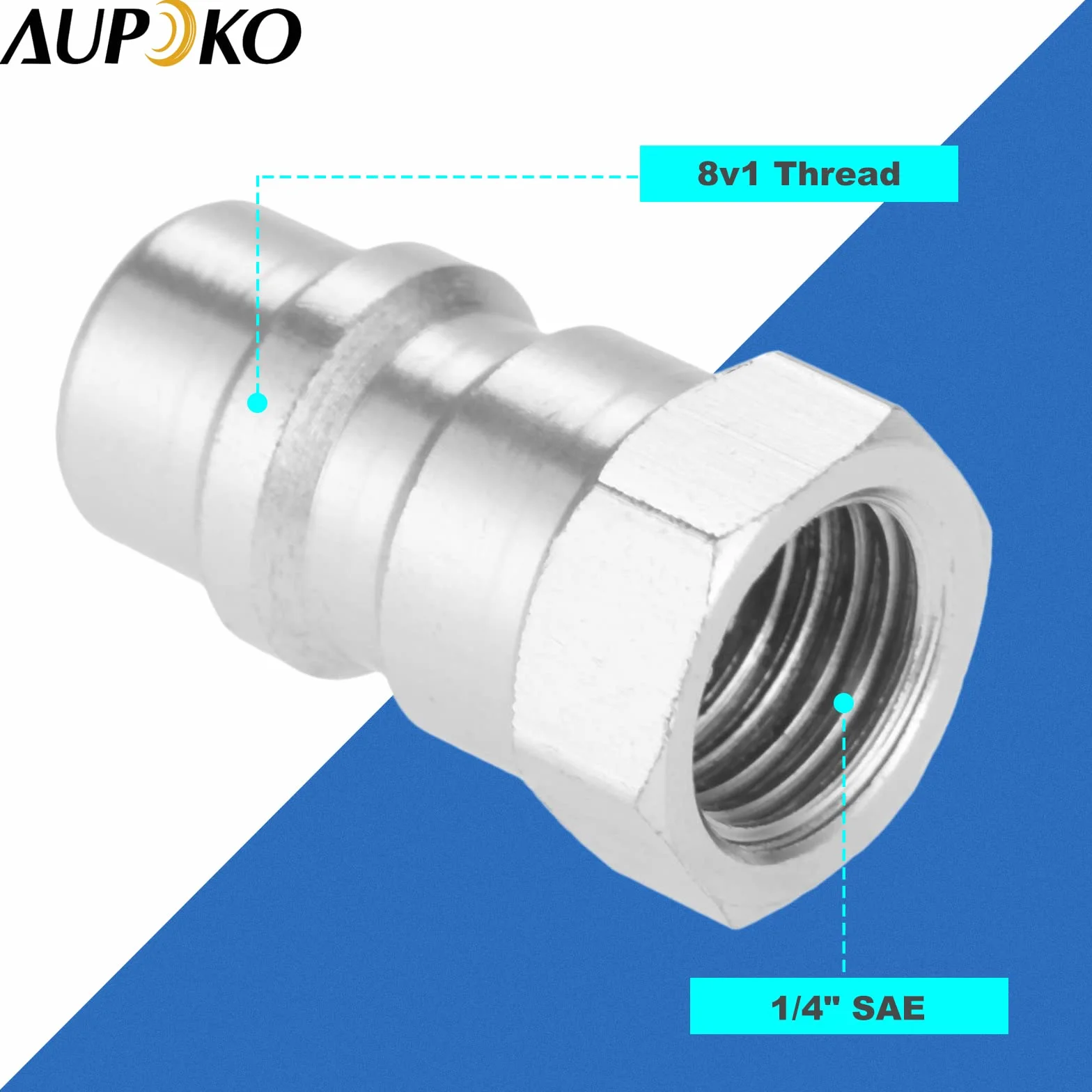Aupoko Adattatore interruttore R12 R22 R502 a R134A conversione rapida 1/4 SAE spina carica AC filettatura 8v1 Argento