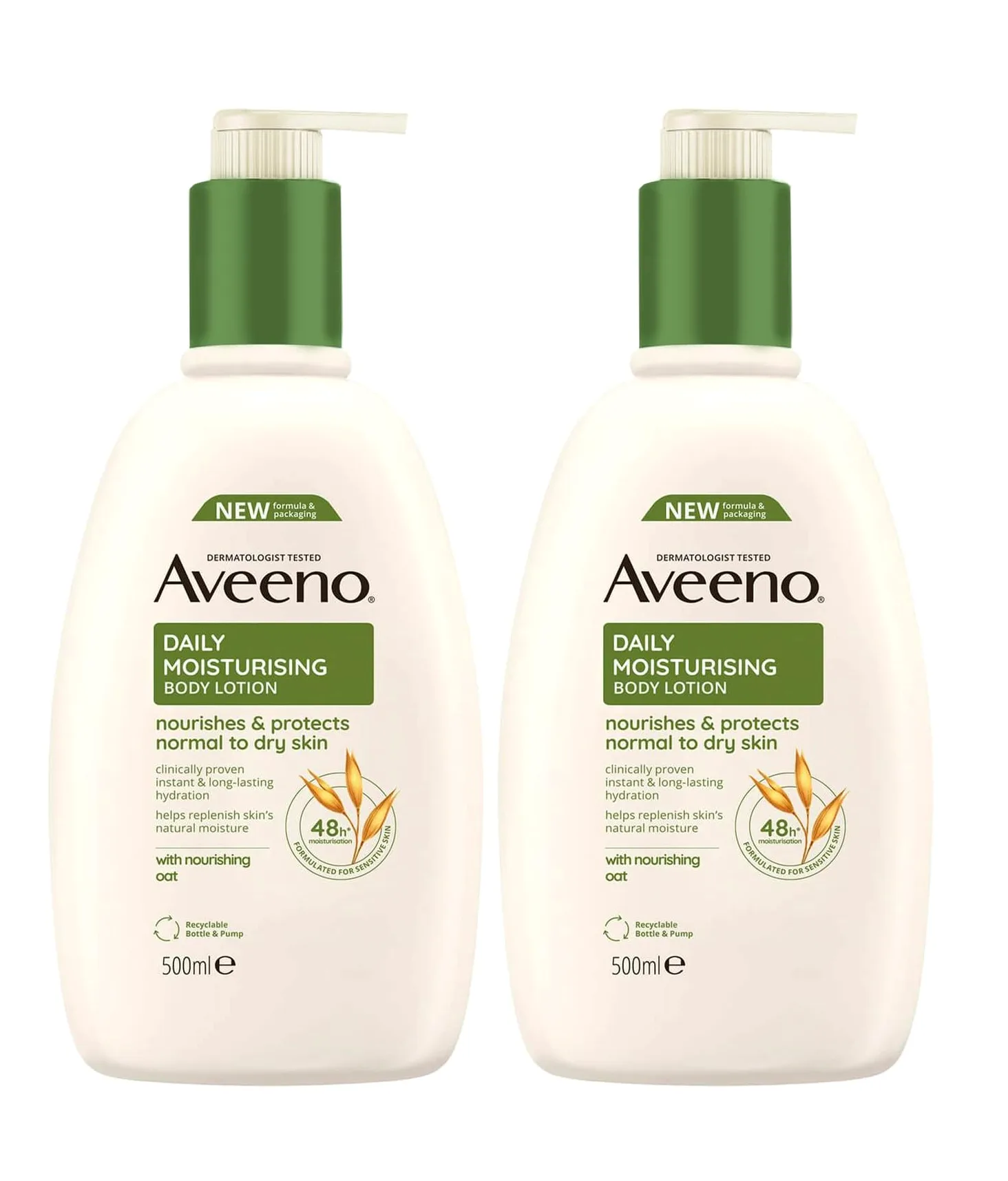 Aveeno Crema idratante per la cura quotidiana, 500 ml, confezione da 2