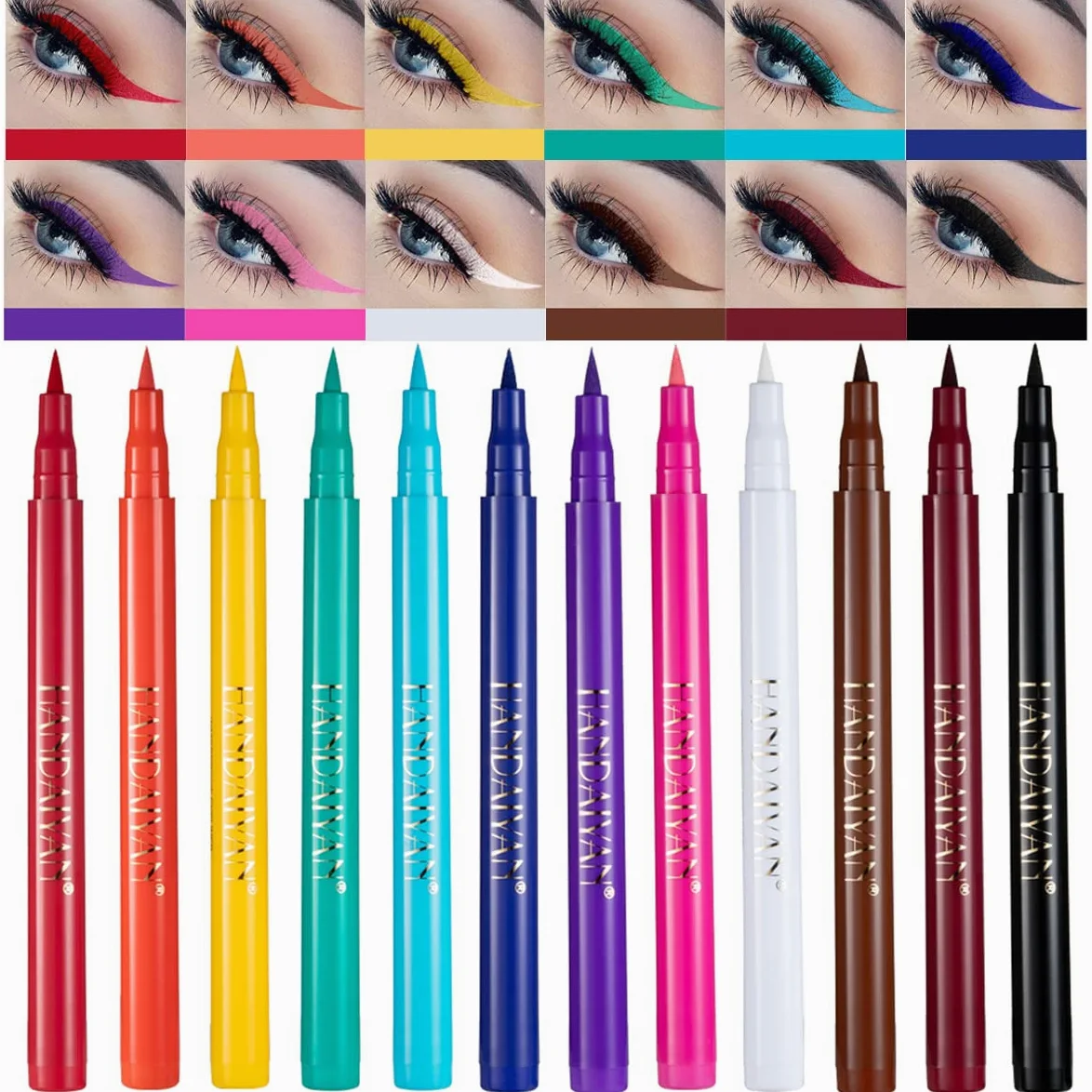 BestLand Eyeliner liquido arcobaleno colorato pigmento fluorescente impermeabile lunga durata gel eyeliner kit per donne
