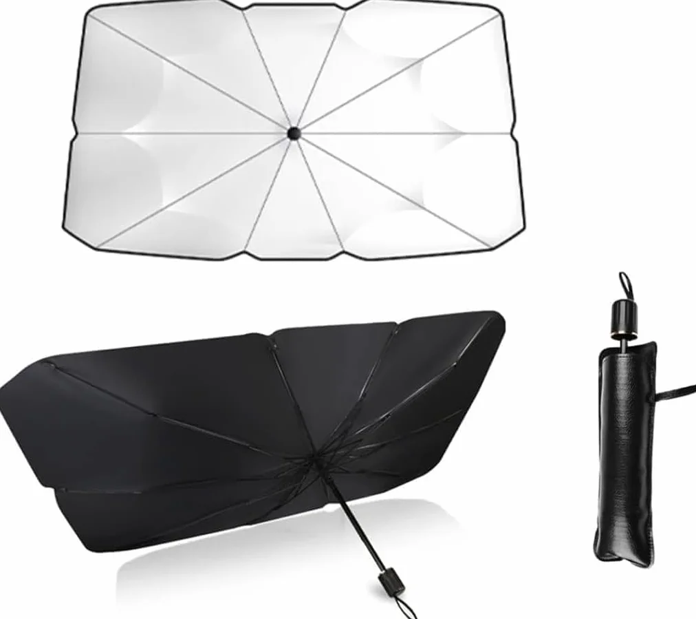 Parasole Auto Parabrezza Interno Pieghevole 140x79cm Blocca 99.9% Raggi UV per Auto SUV Camion