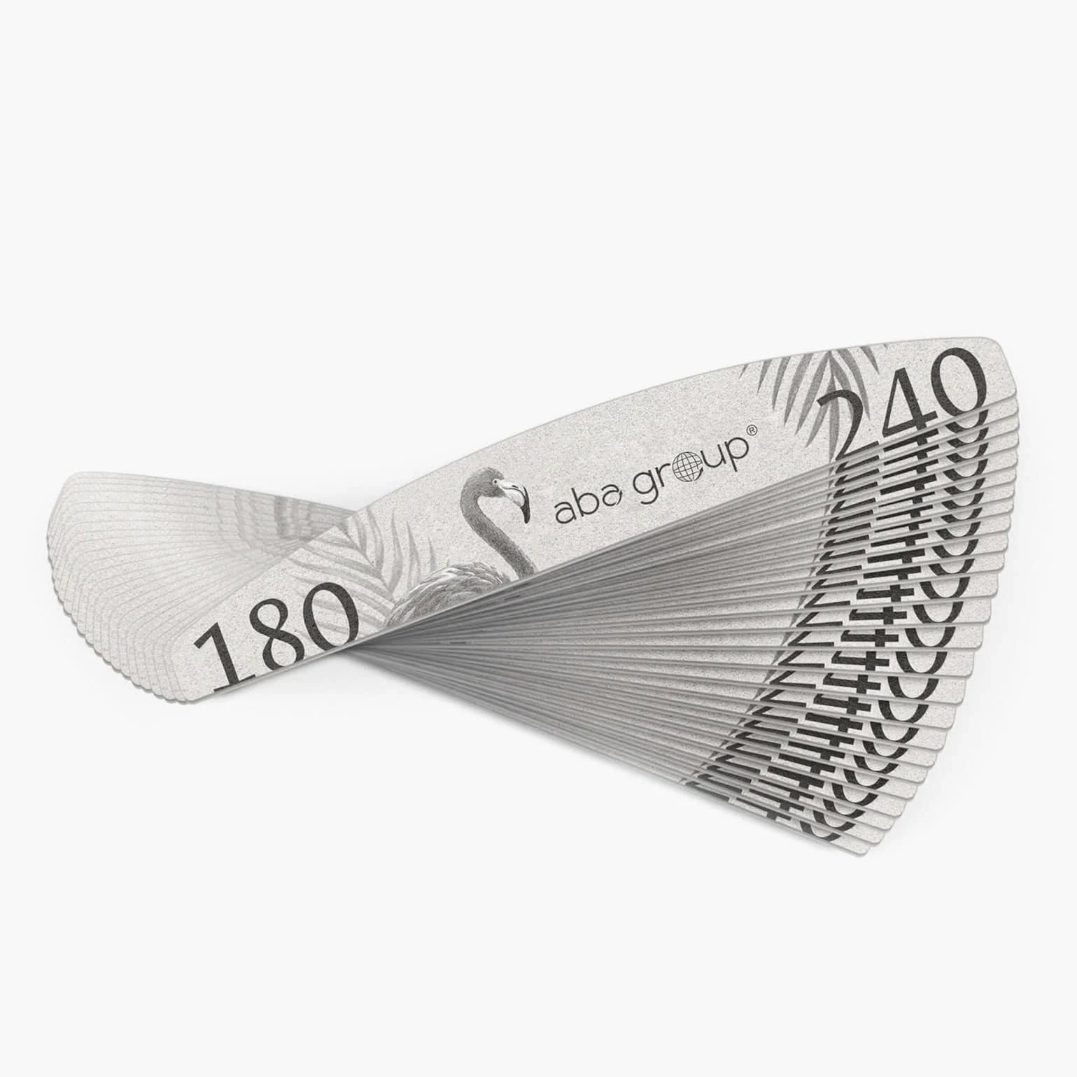 Aba Group 100 lime professionali per unghie a mezzaluna, fenicottero standard 180/240, resistente, per uso singolo, lima per unghie di buona qualità, resistente all'abrasione, set di lime per unghie,