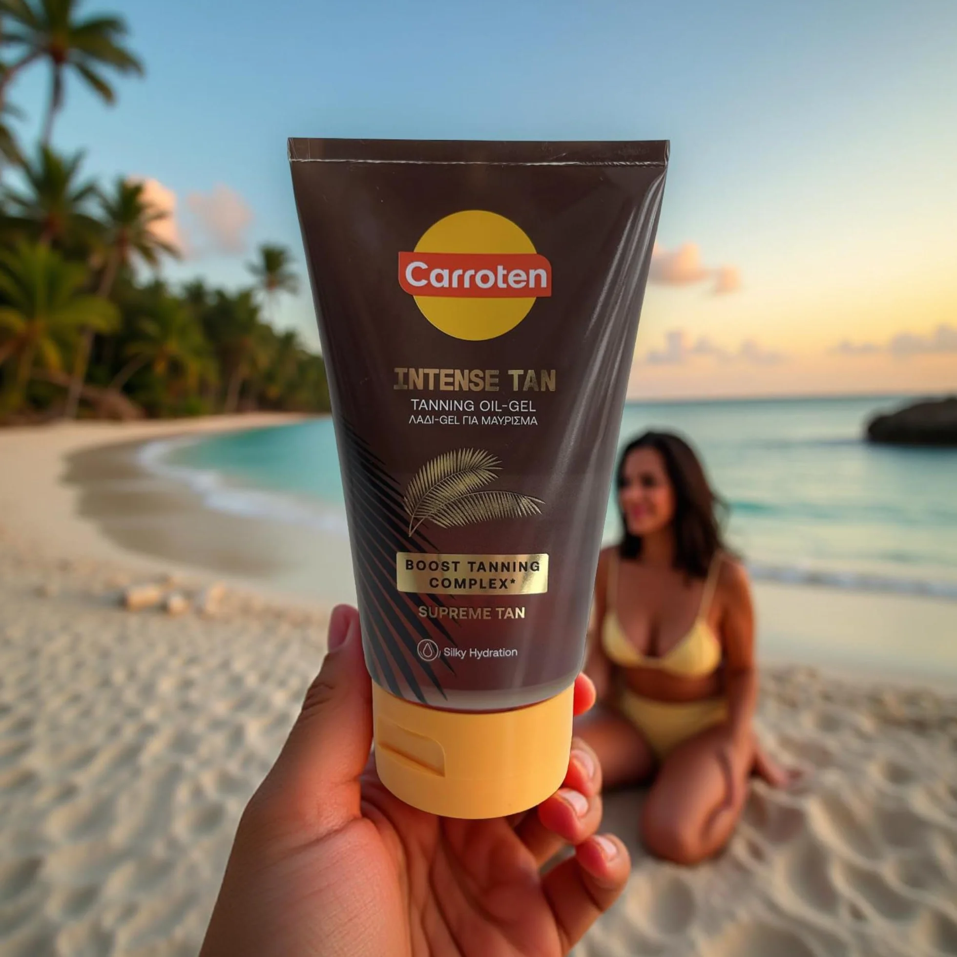 Carroten Olio Gel Abbronzante Intensivo 150 ml con Olio di Cocco e Vitamine A ed E