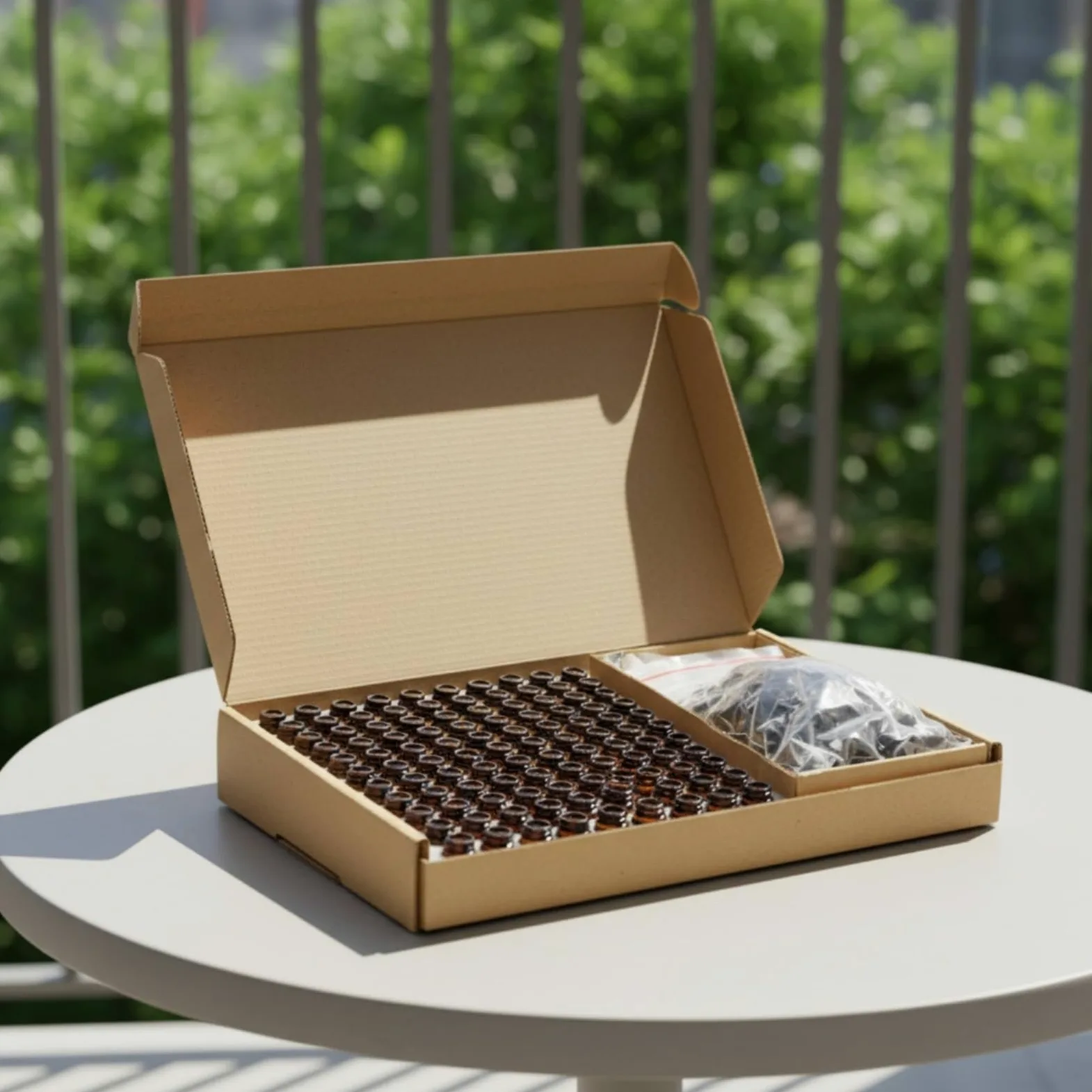TISHITA 100 Pezzi Flaconcino in Vetro Vuoto Flaconcino Ricaricabile Flacone con Etichetta per Campionamento, 2ml, Bottiglia Color Ambra Con Tappo Dorato Liscio E Tappo Forato