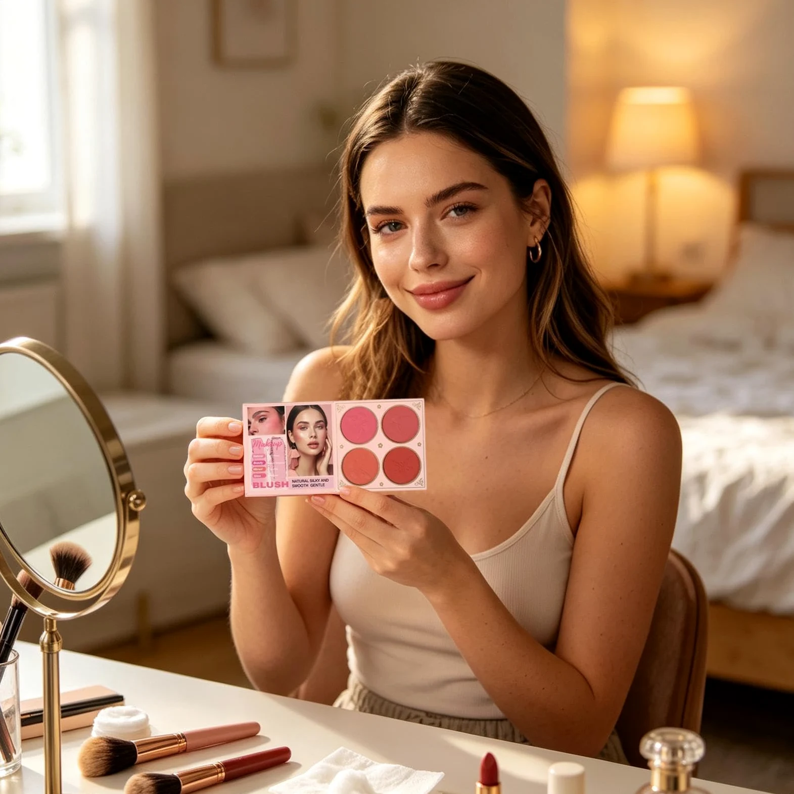 Di Ombretti Vivaci E Colorati Kit 8 Pagine Illuminante Blush Contour Gloss | Palette Trucco Viso Ombretti Per Donne Moglie Mamma Amiche Ufficio Viaggio All'Aperto Compleanno Natale