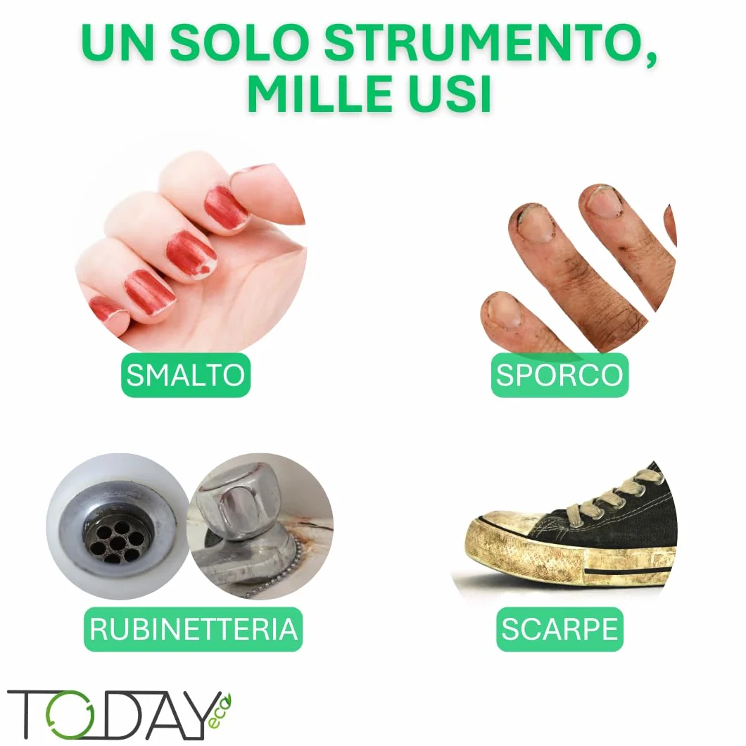 Spazzola Unghie Professionale Made in Italy con Manico Ergonomico Setole Resistenti per Manicure e Pedicure
