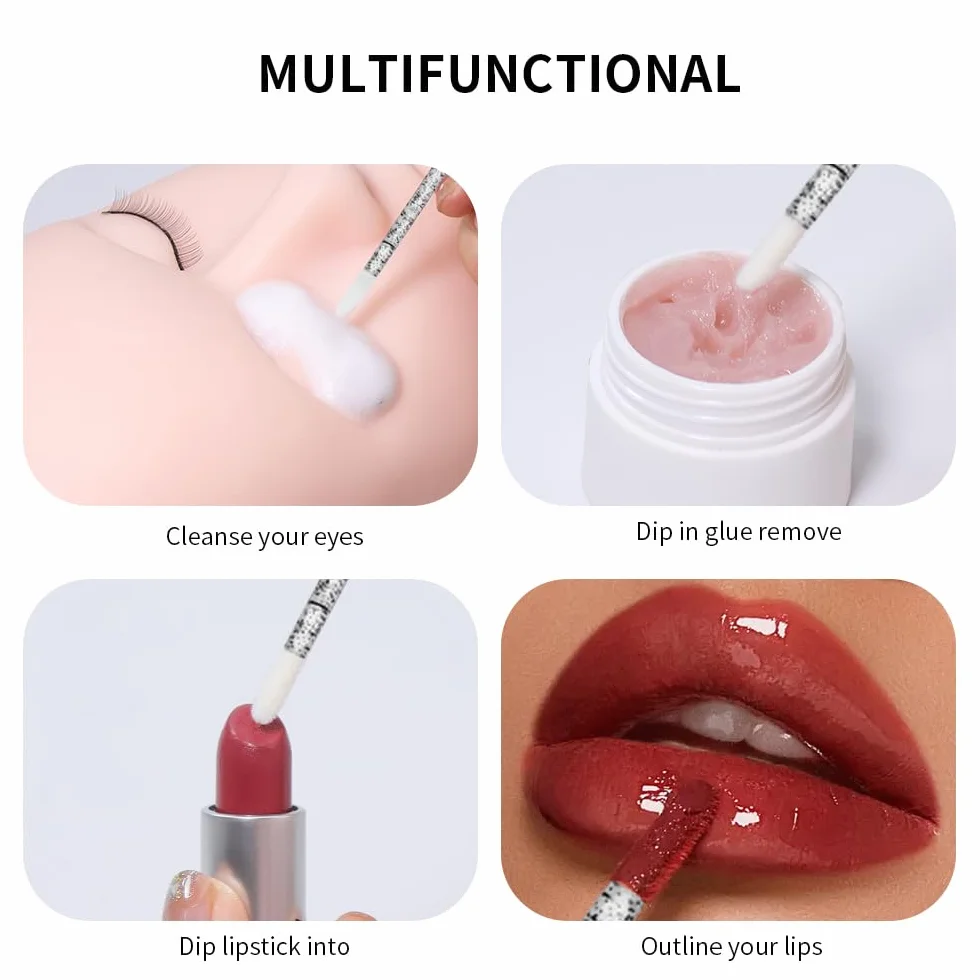 300pcs Lip Gloss Pennello Spazzola Ciglia Labbra Spazzole di Trucco(Lip Brush-B Crystal)