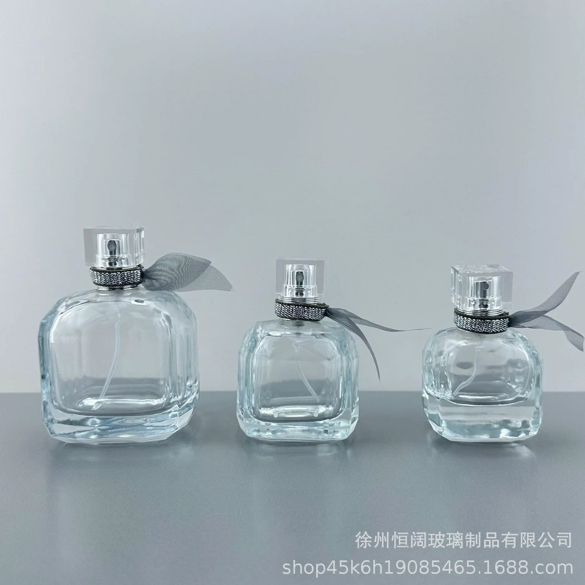 3 Flaconi di Profumo Stile Nastro Nero Ricaricabili Spray 100ml 50ml 30ml Flacone Spray di Profumo Riutilizzabile con Fondo Spesso per Uomini Donne Viaggi