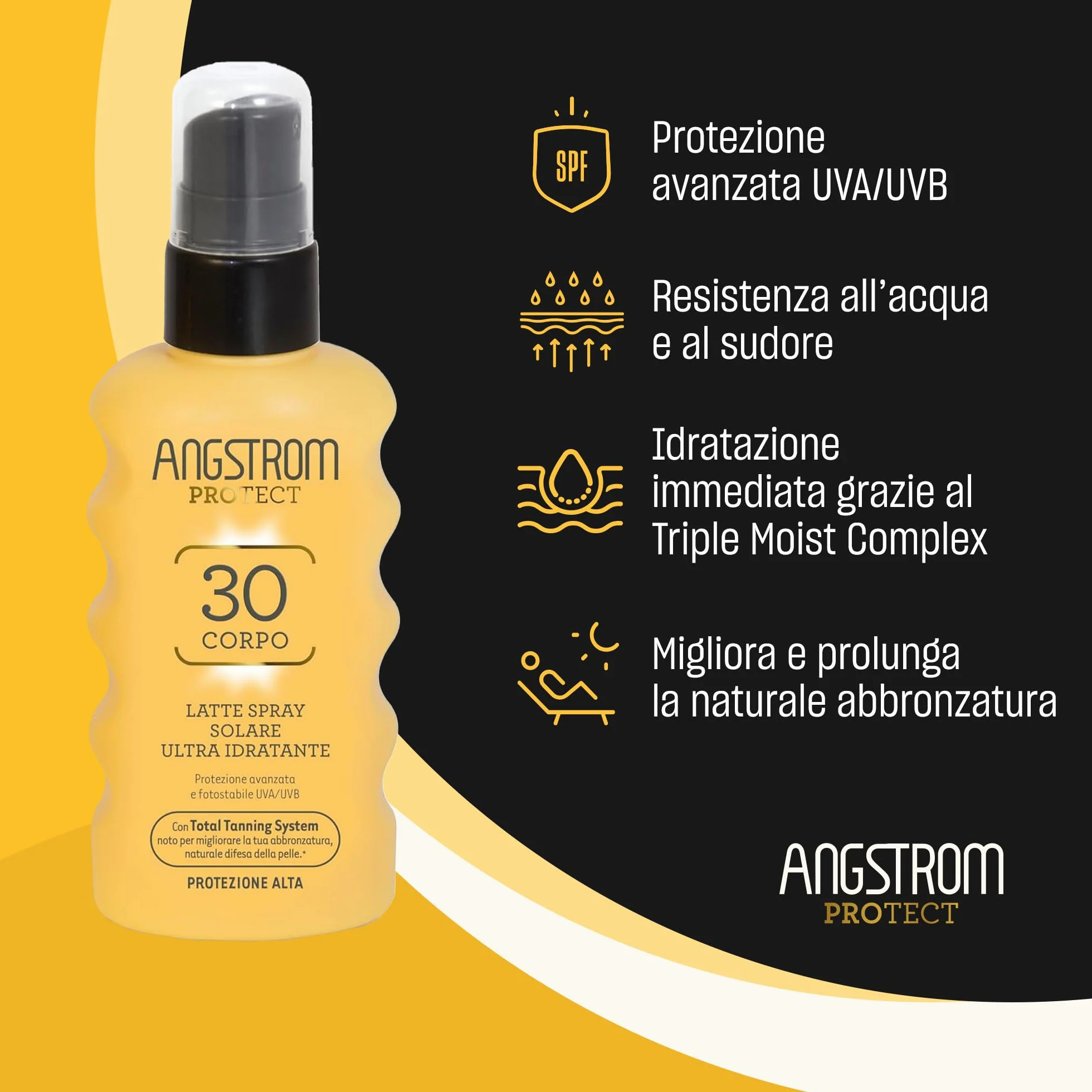 Angstrom Protect Latte Solare Spray Corpo SPF 30 Idratante 175 ml