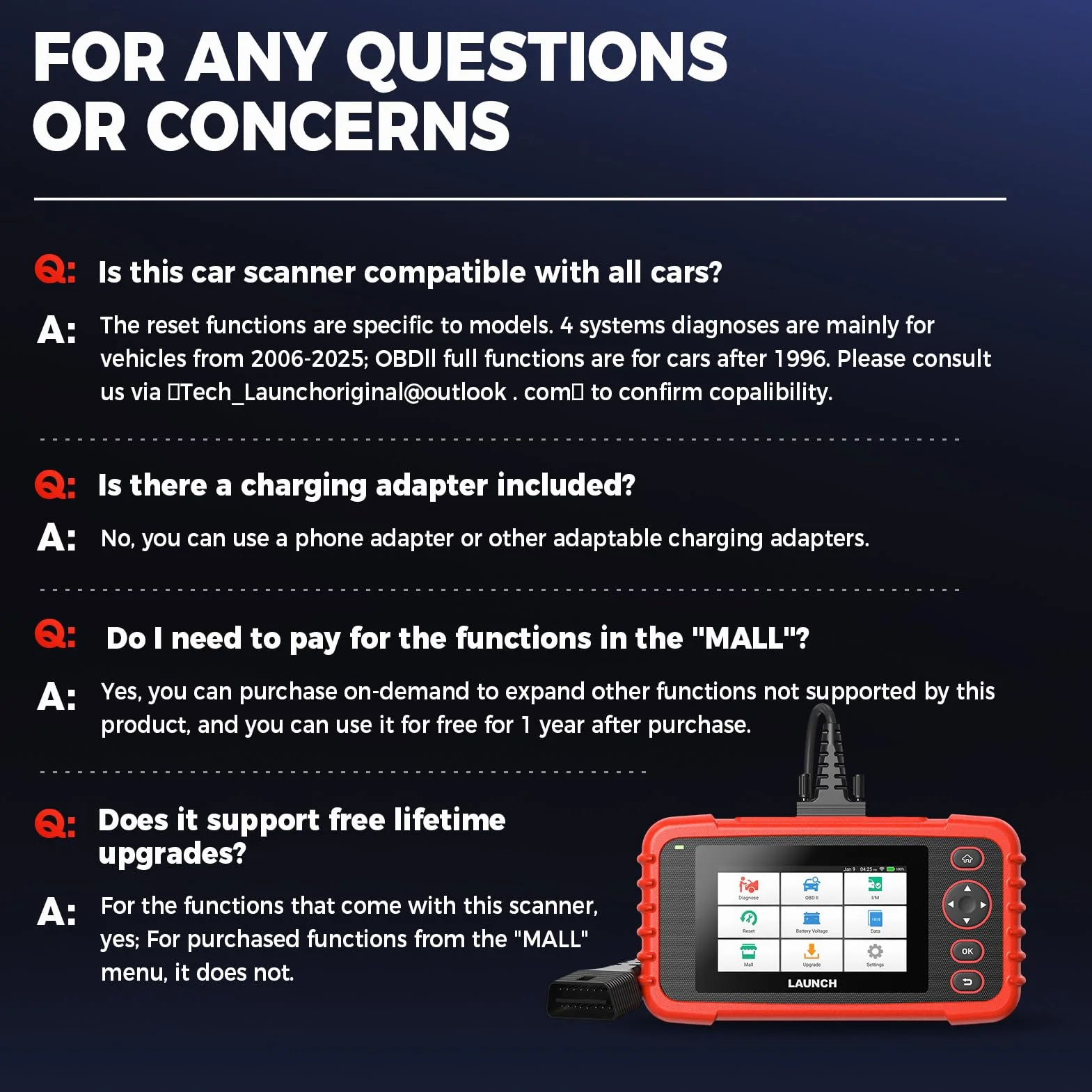 LAUNCH CRP129X V3.0 OBD2 Diagnostica Auto Scanner Multimarca 4 Sistemi ABS SRS TCM Motore 12 Reset Service