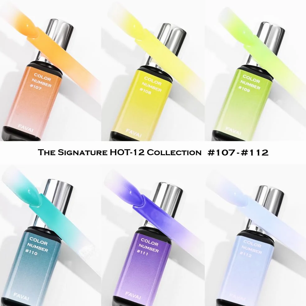 FAVAI 12 Colori Smalto Gel Aerografo - Collezione Primavera Estate 12*10ml